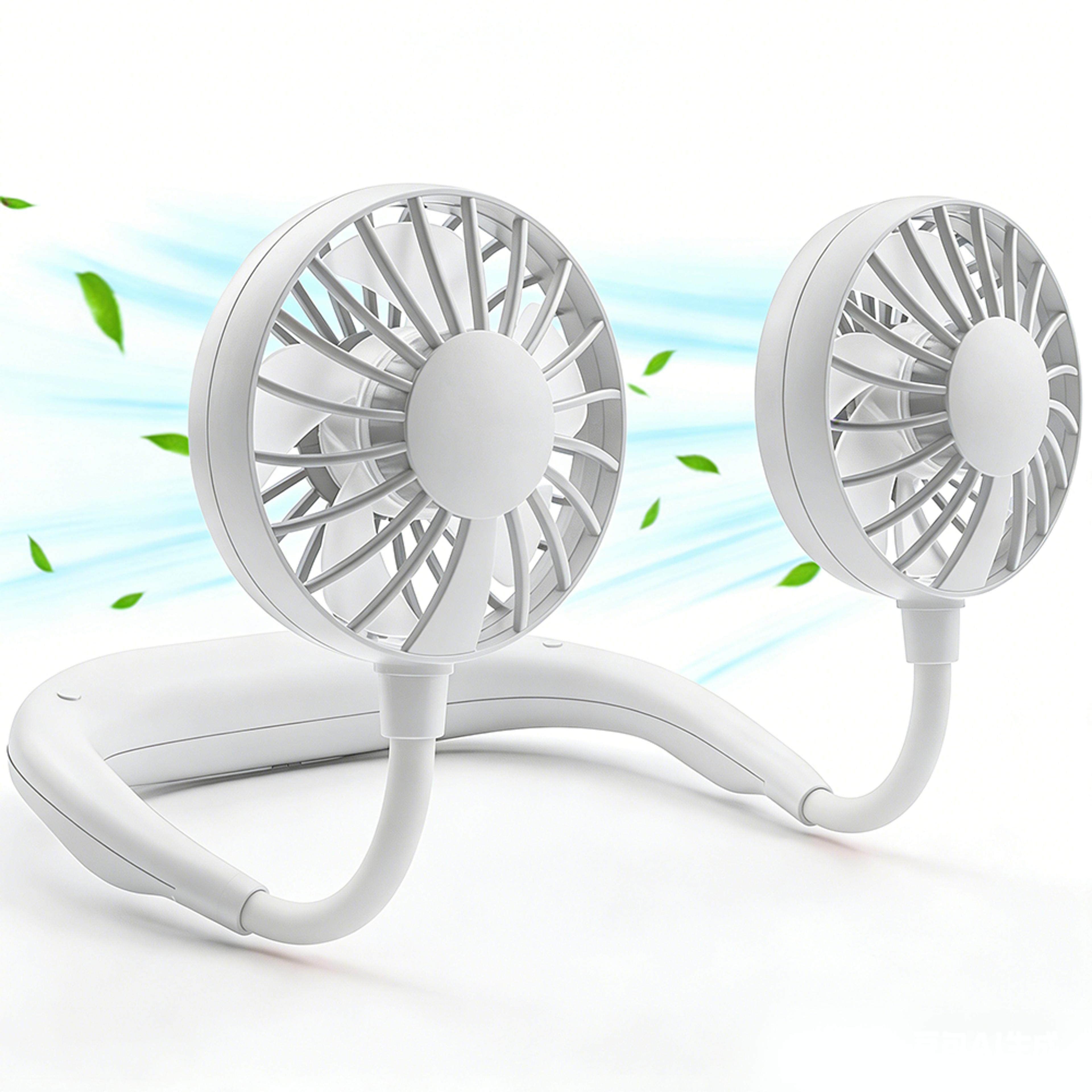 portable rechargeable neck fan speed hands free cooling fan