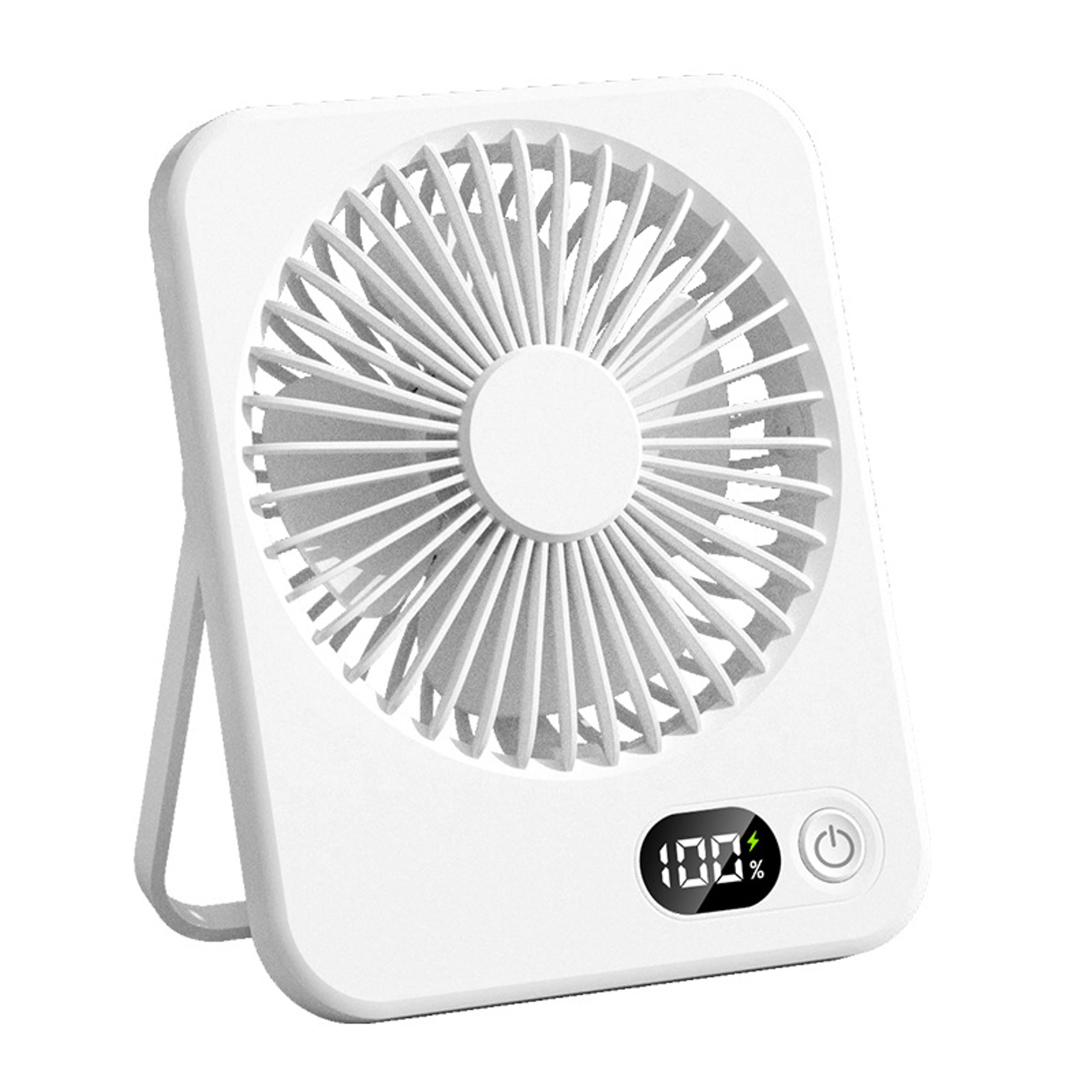 portable desk fan usb rechargeable speed quiet folding fan with power display