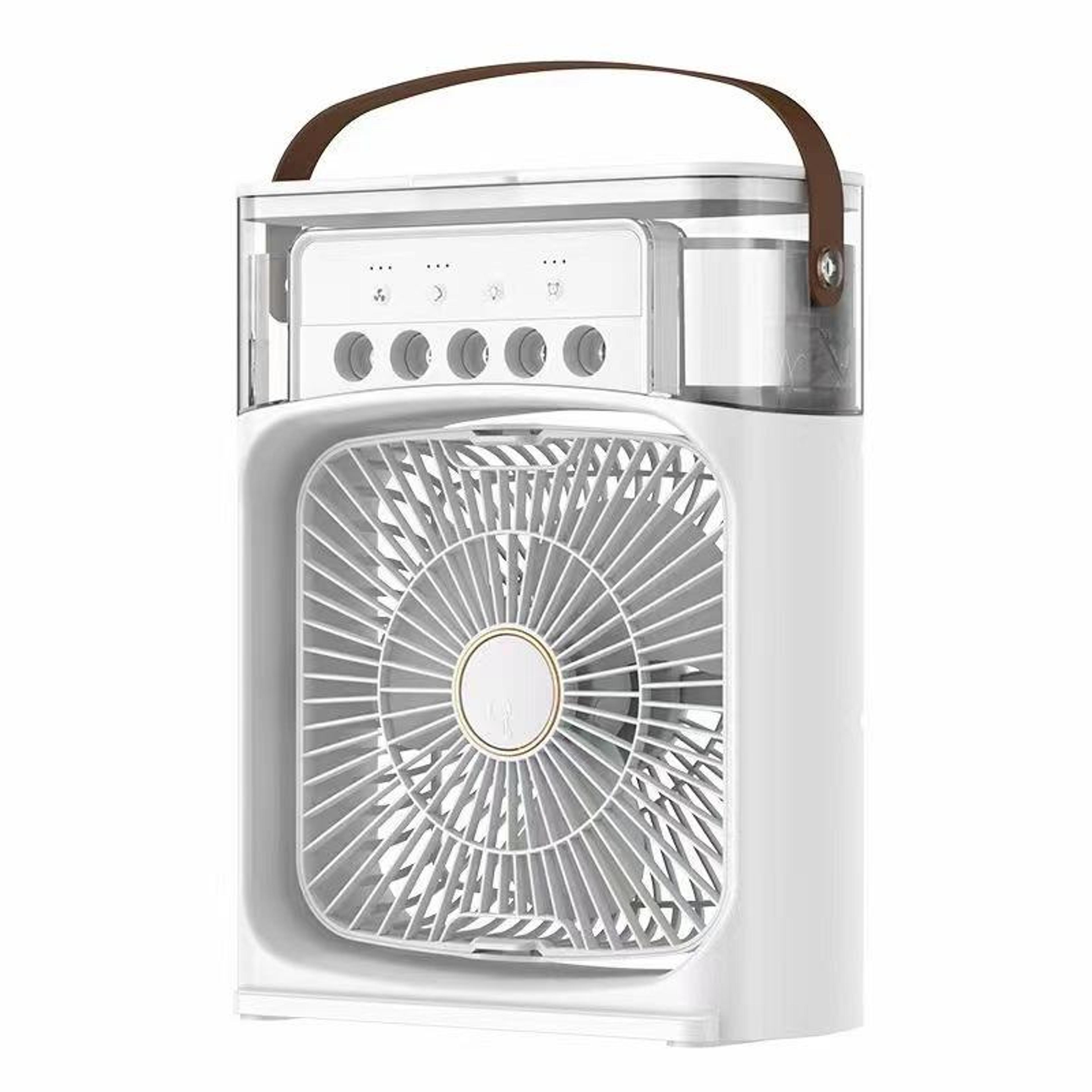 portable misting fan usb rechargeable desktop air cooler with led night light