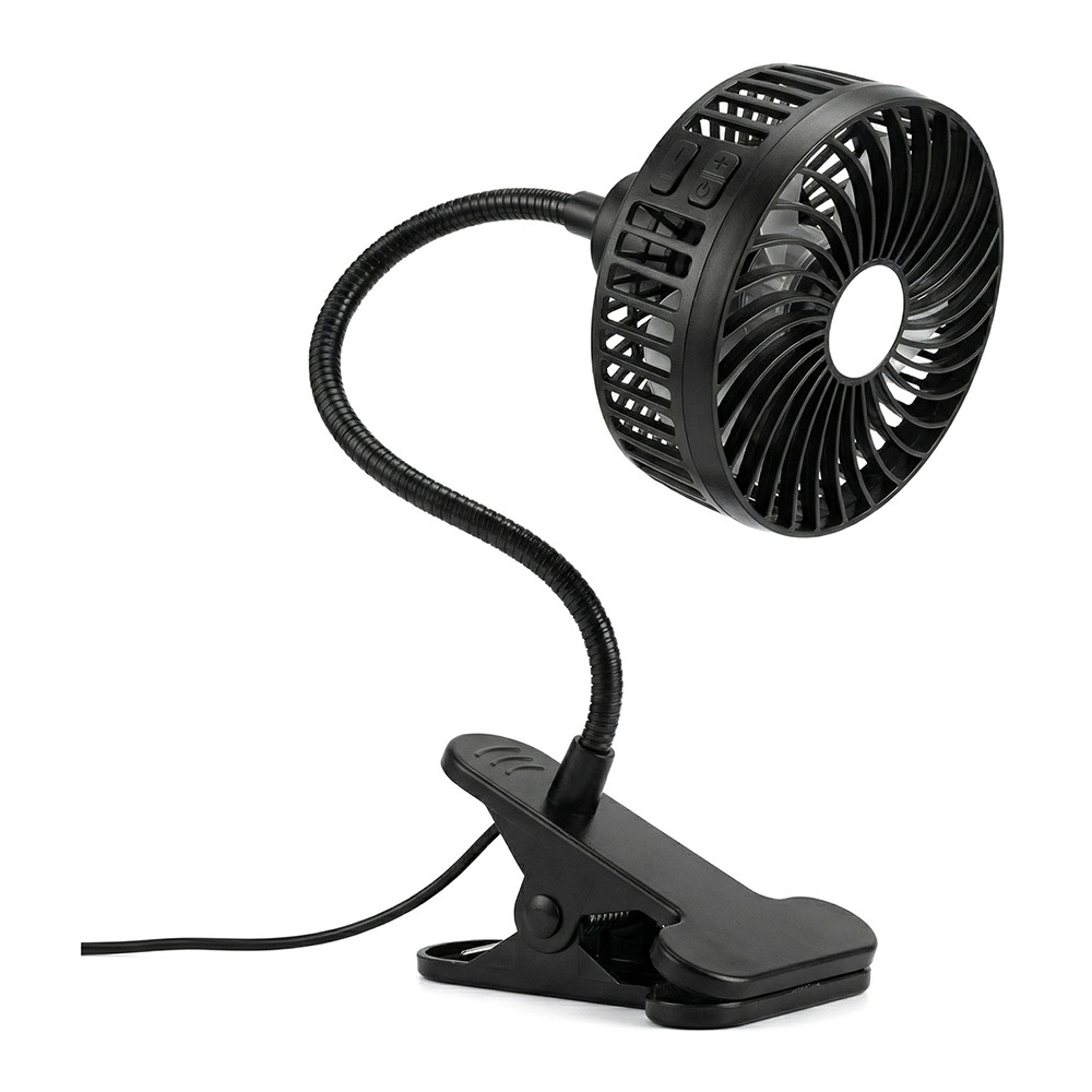 portable rechargeable clip on desk fan with rotatable clamp for travel