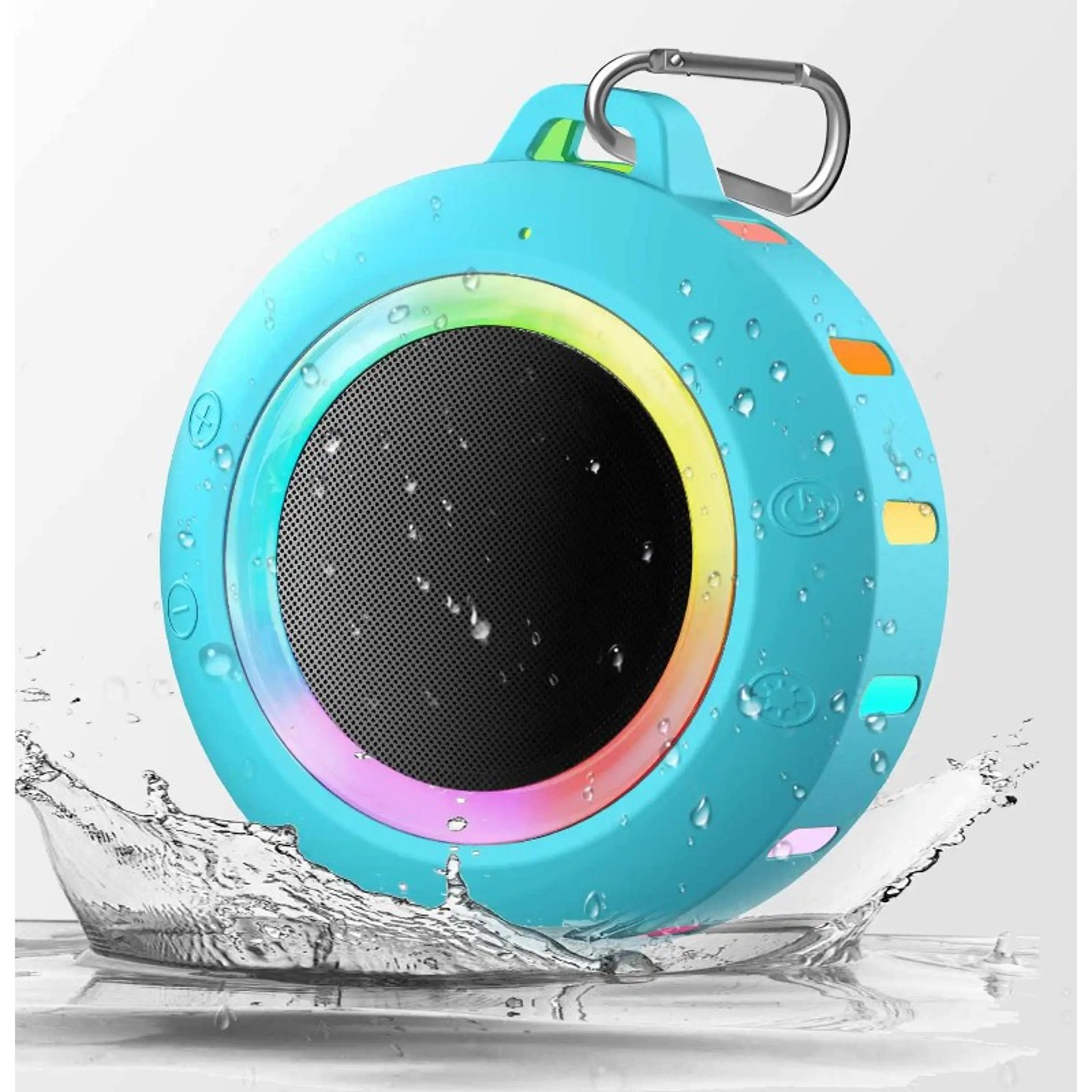 waterproof bluetooth shower speaker with rgb light portable mini speaker