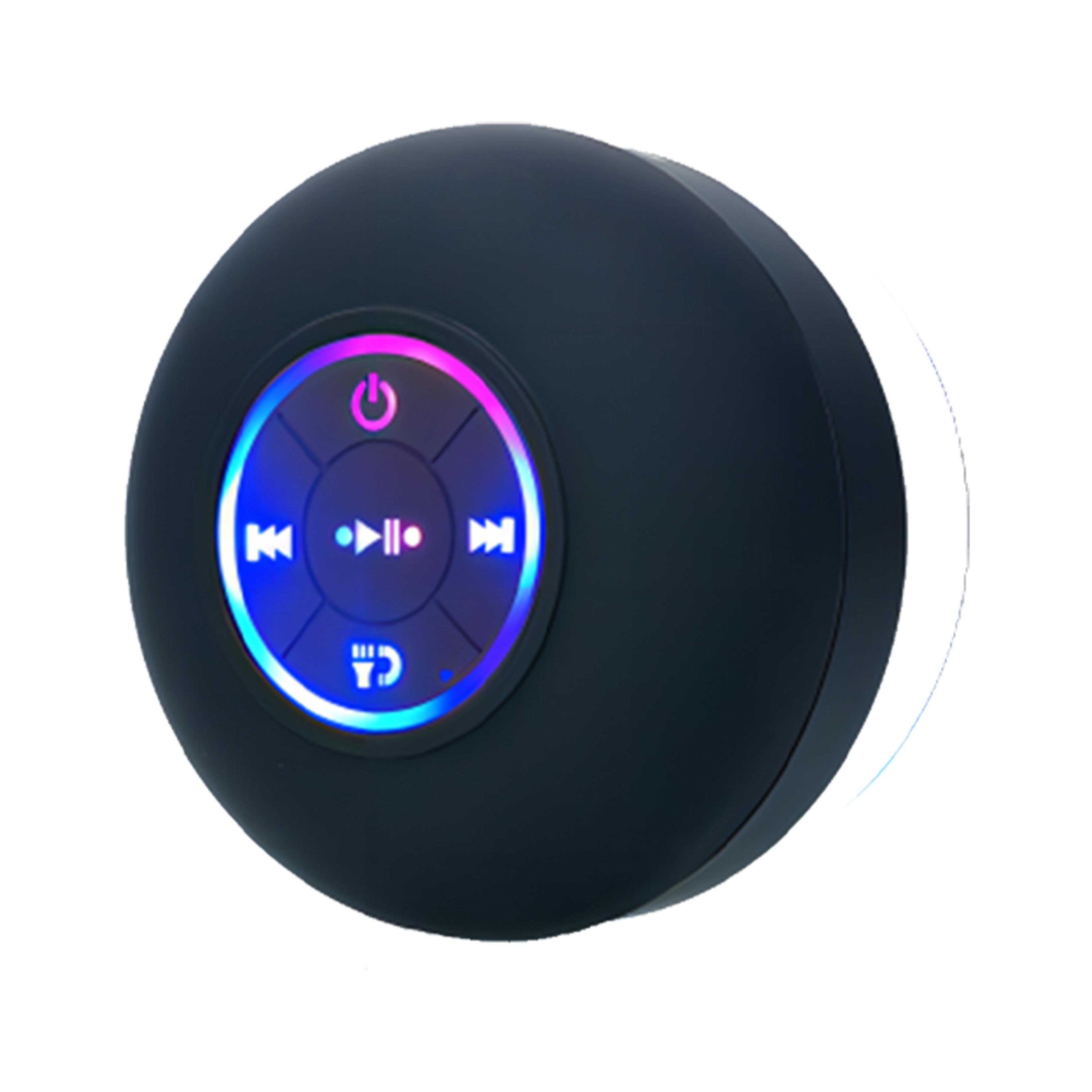 waterproof bluetooth shower speaker with led lights and suction cup