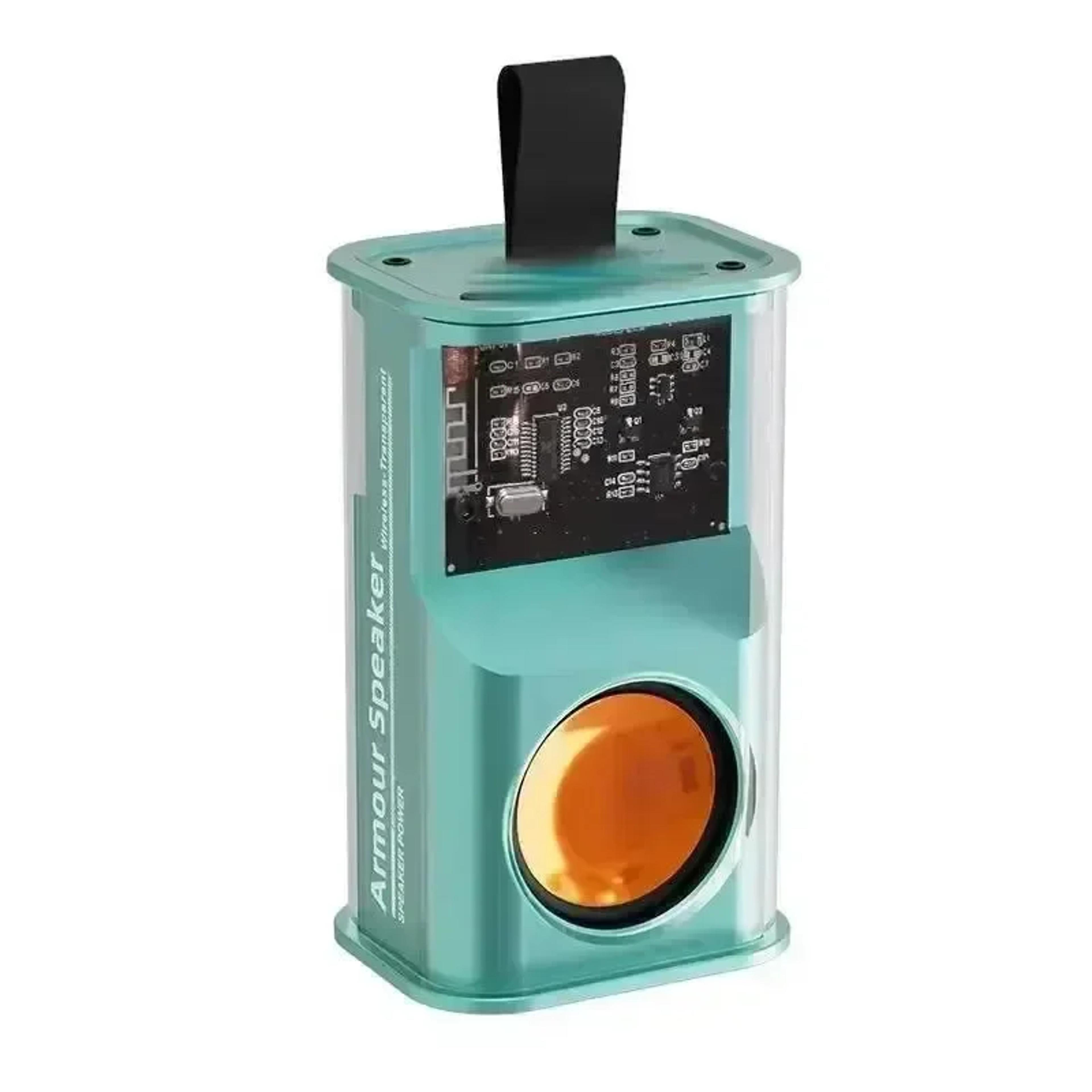 transparent bluetooth speaker with tws stereo and rhythm lights