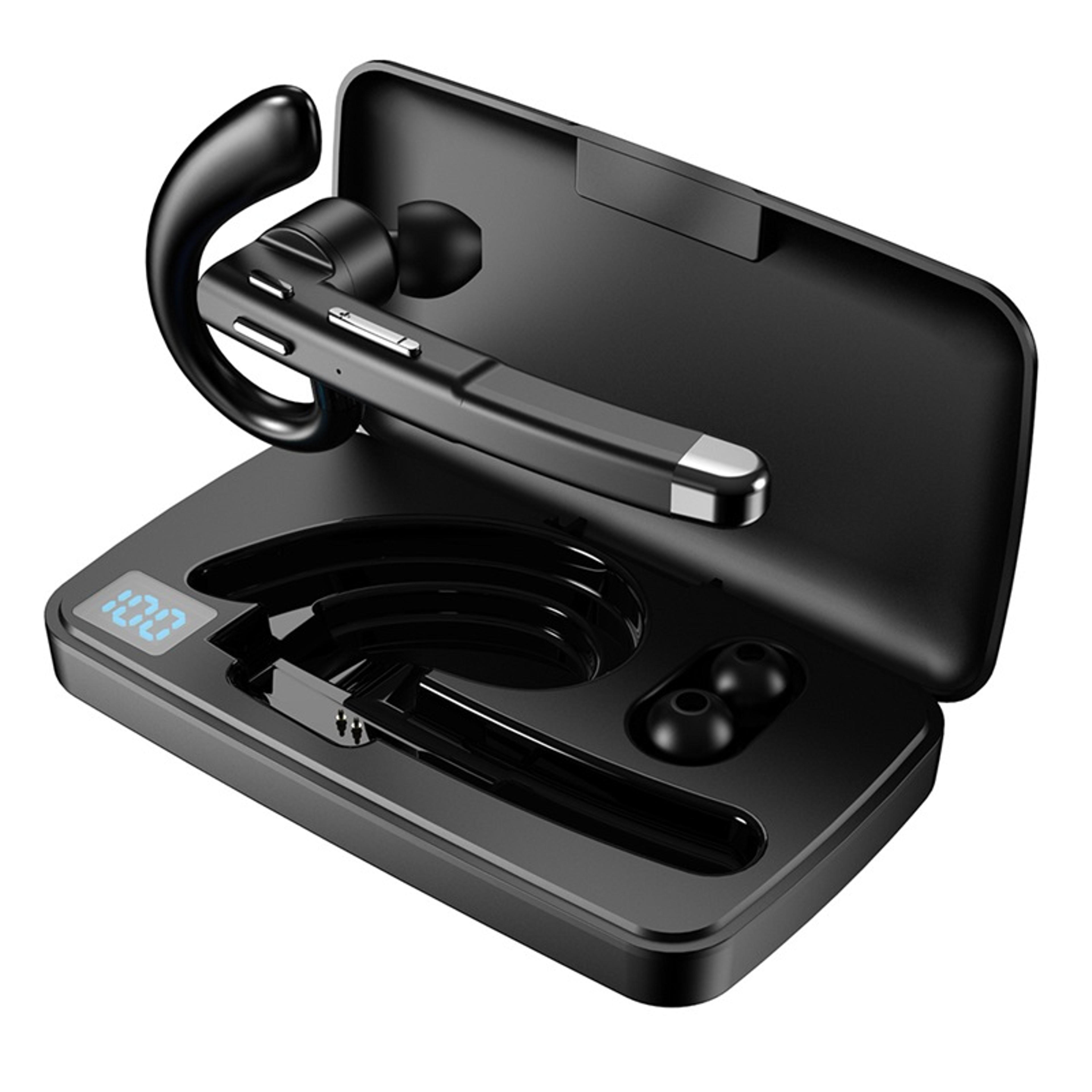 bluetooth headset with noise reduction mic and charging case