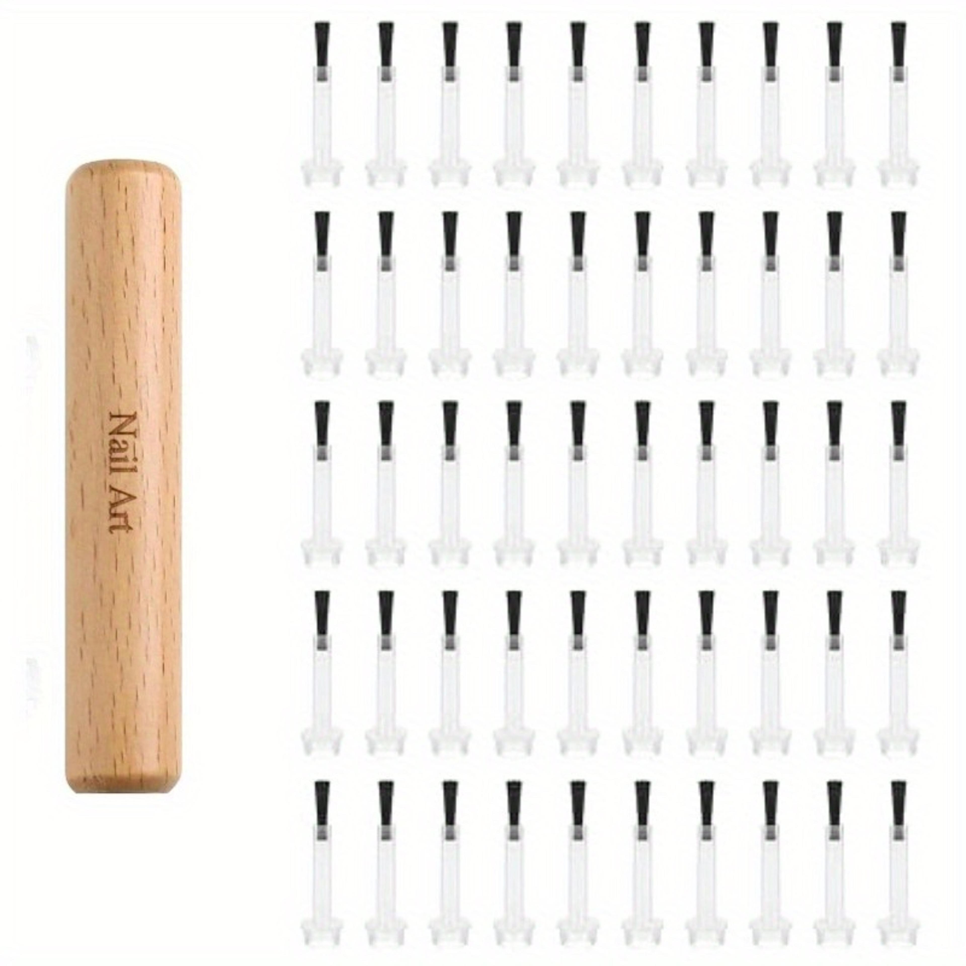 professional nail art brush set with detachable wooden grip for precision nail designs