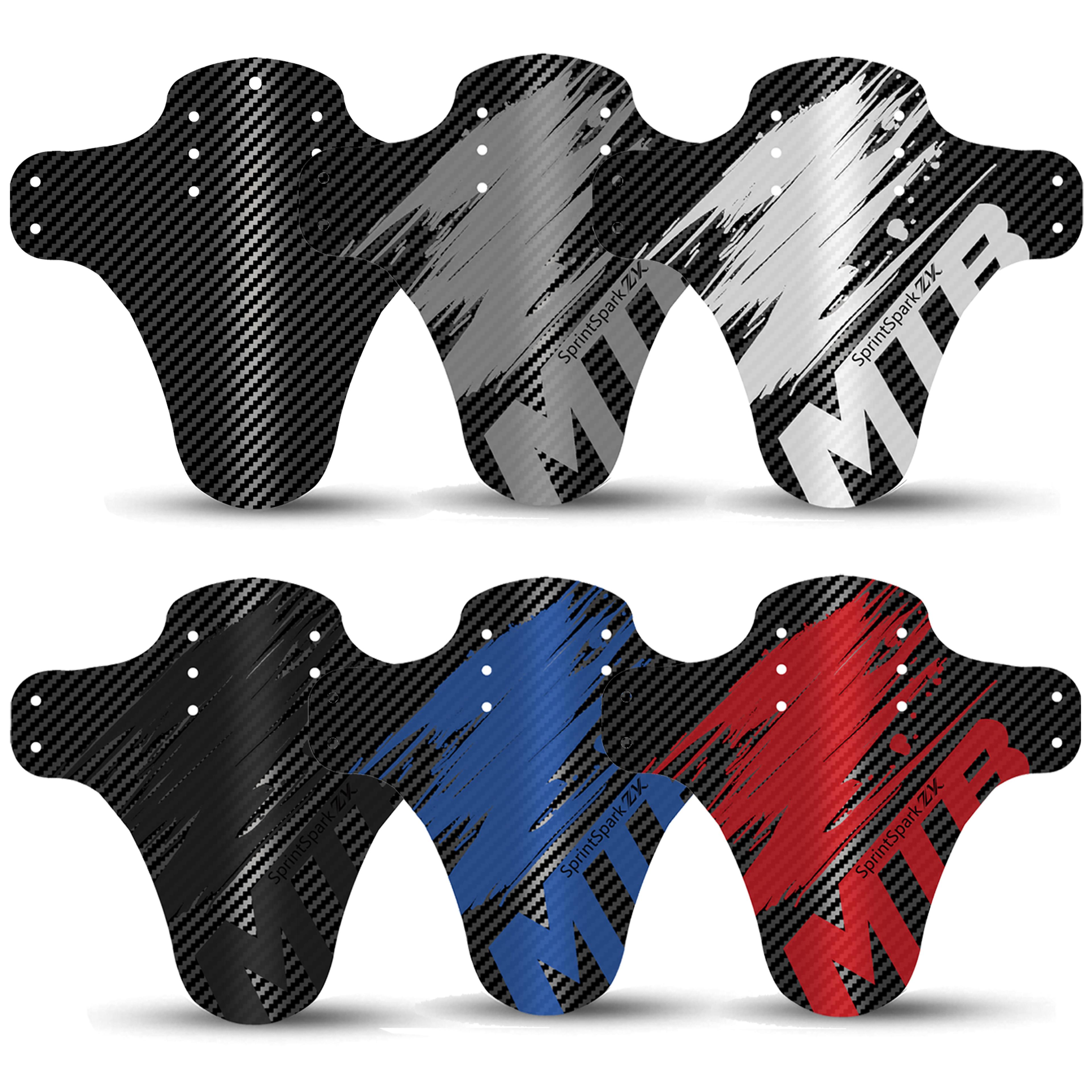carbon pattern mtb bike fender front rear lightweight bicycle mudguard