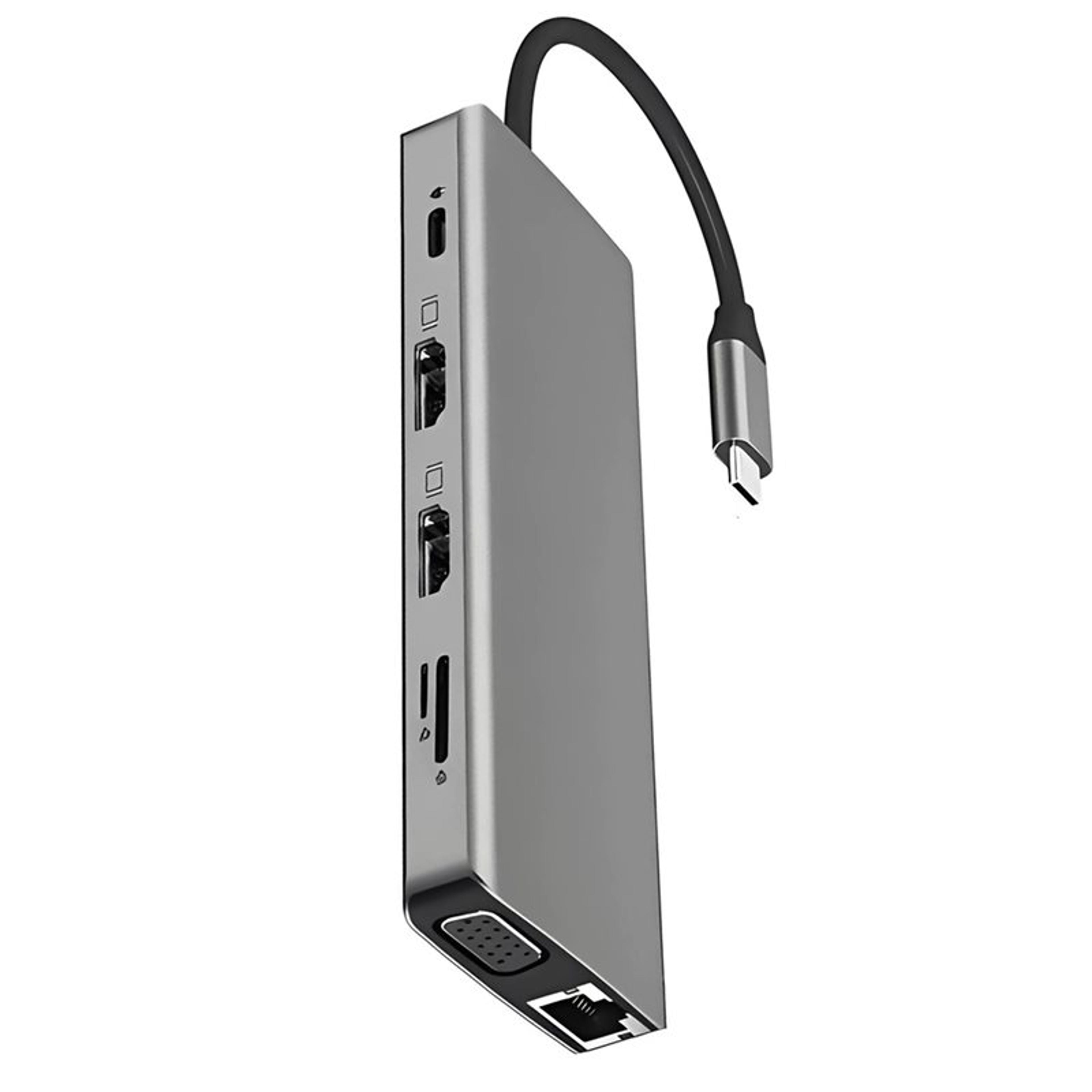 usb c hub triple display laptop docking station with hdmi vga ethernet pd