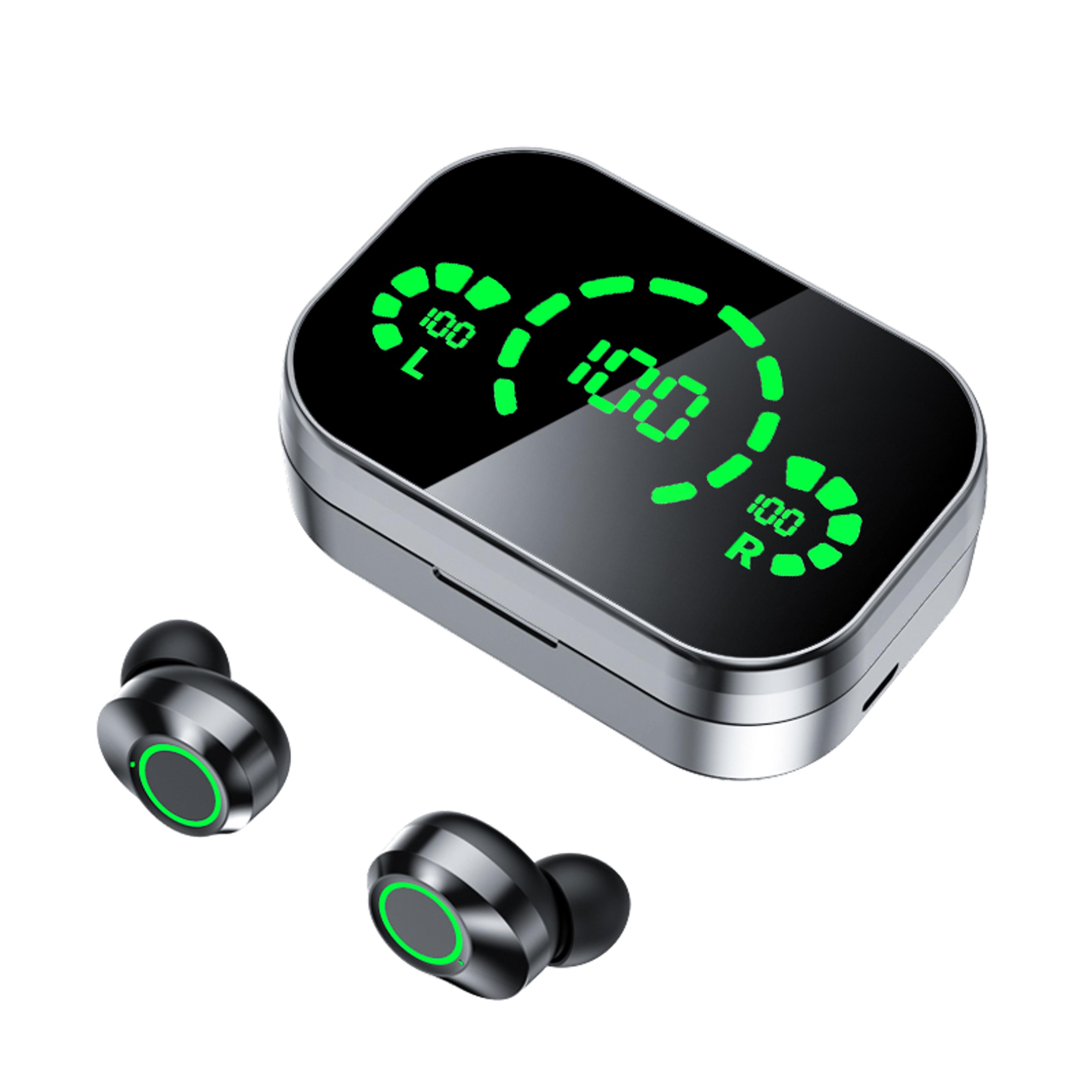 tws wireless bluetooth earbuds with mic led charging case and stereo sounds