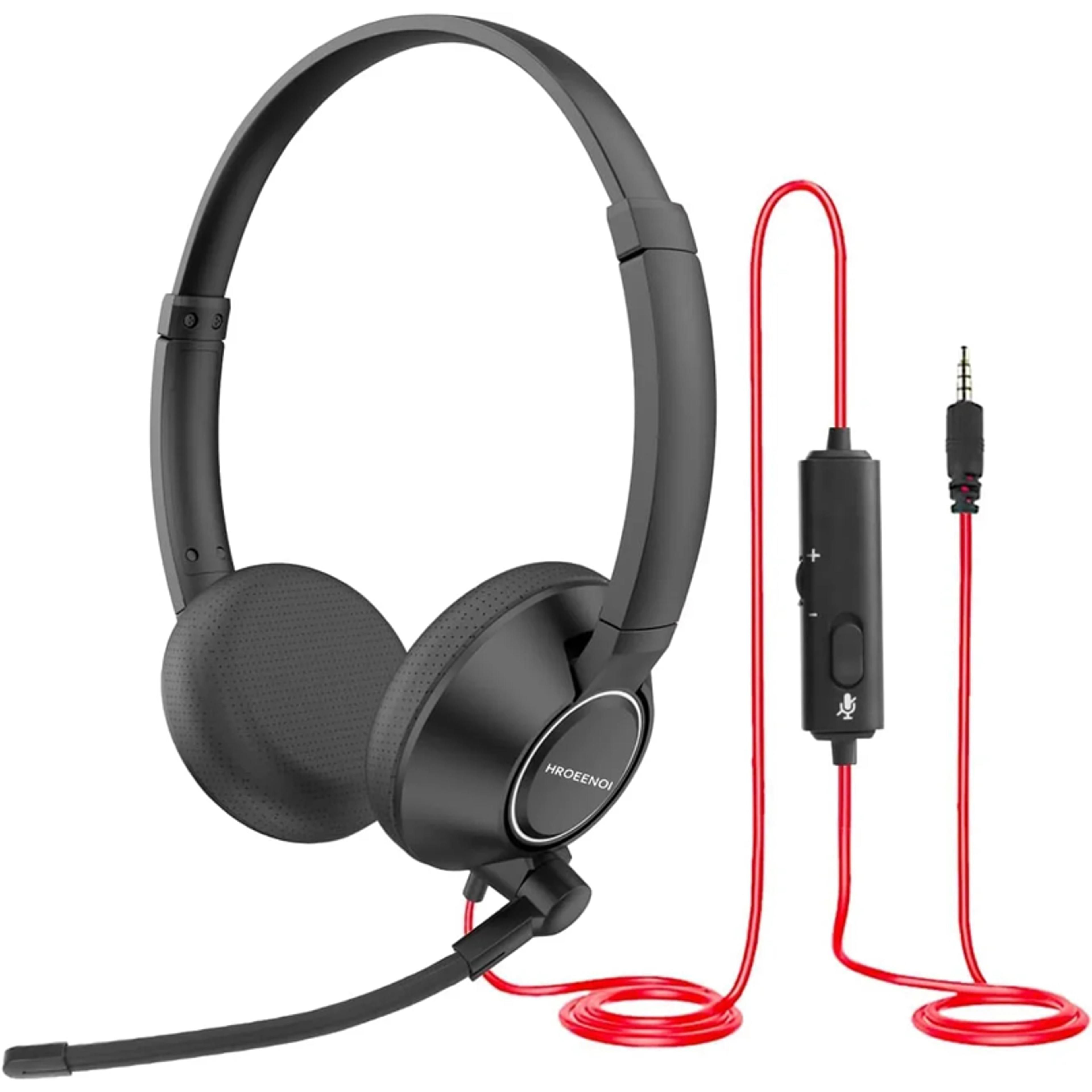 clear voice call center headset with noise cancelling mic for pc laptop and online meetings