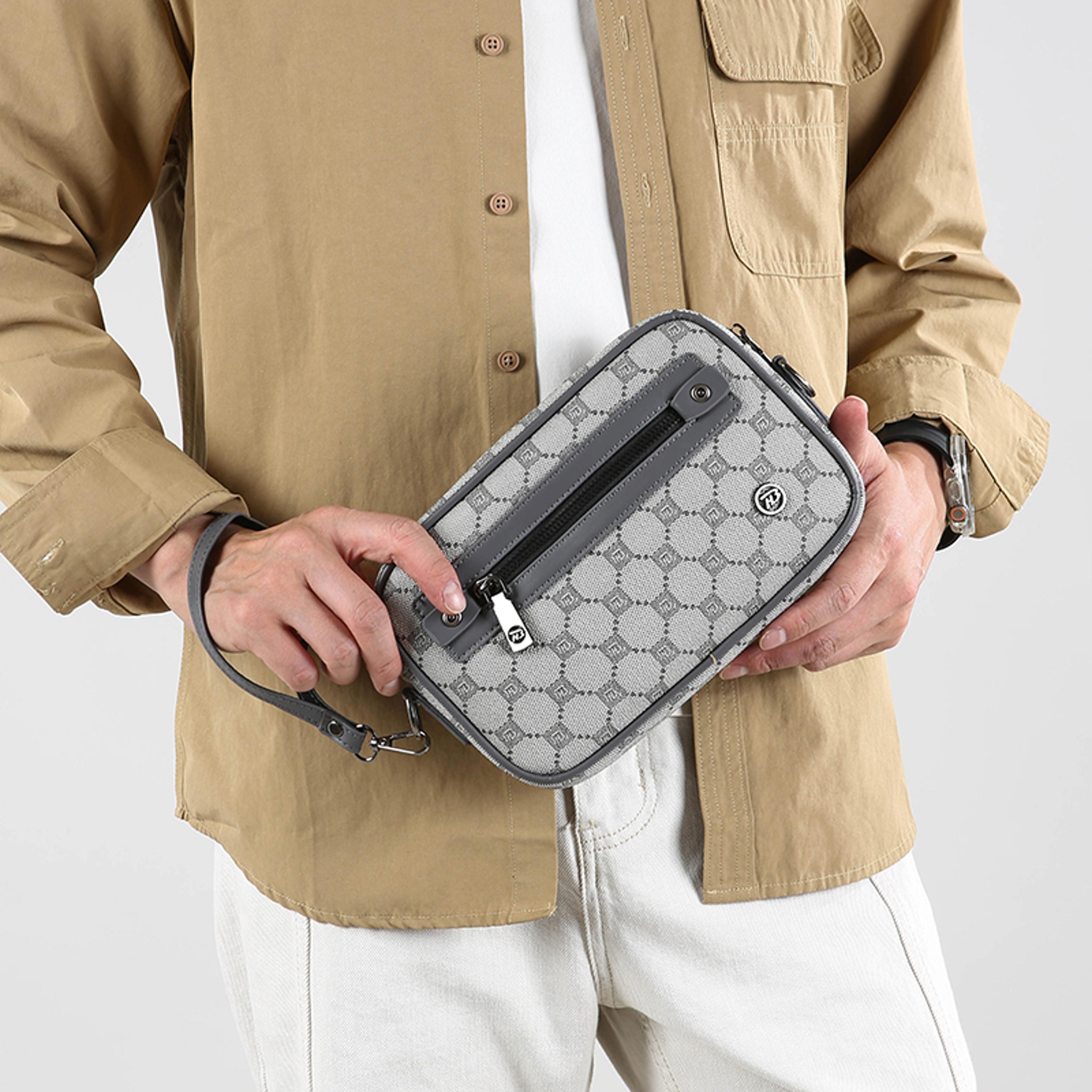 mens pu leather crossbody bag small shoulder messenger phone bag