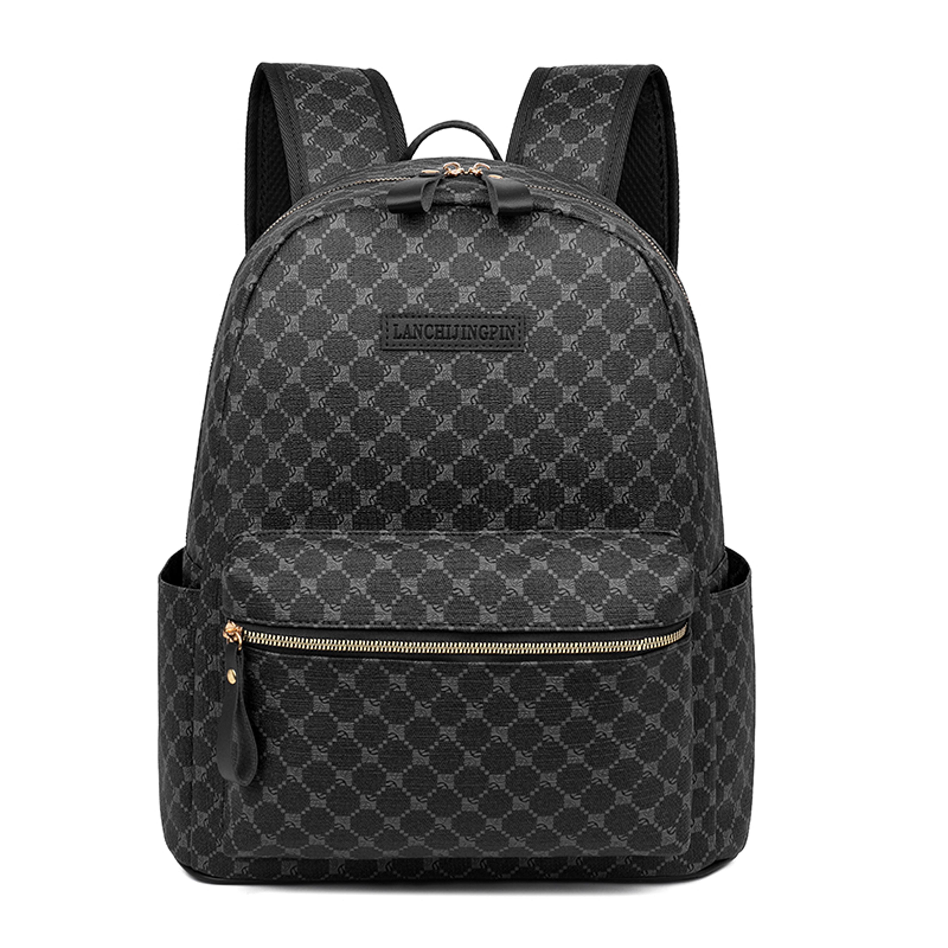 vintage mens pu leather laptop backpack waterproof large capacity work travel bag