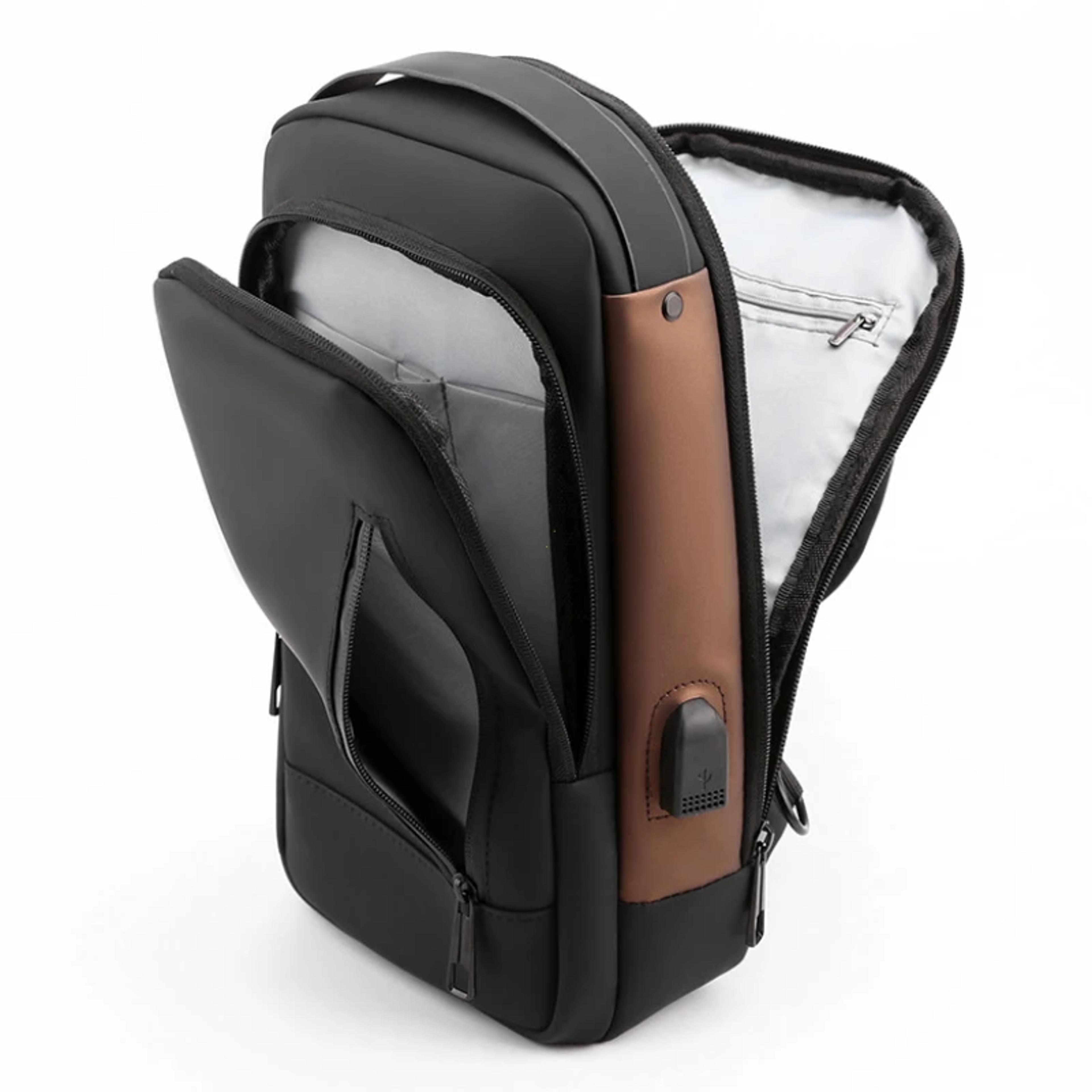 mens anti theft crossbody bag with password lock and usb charging port