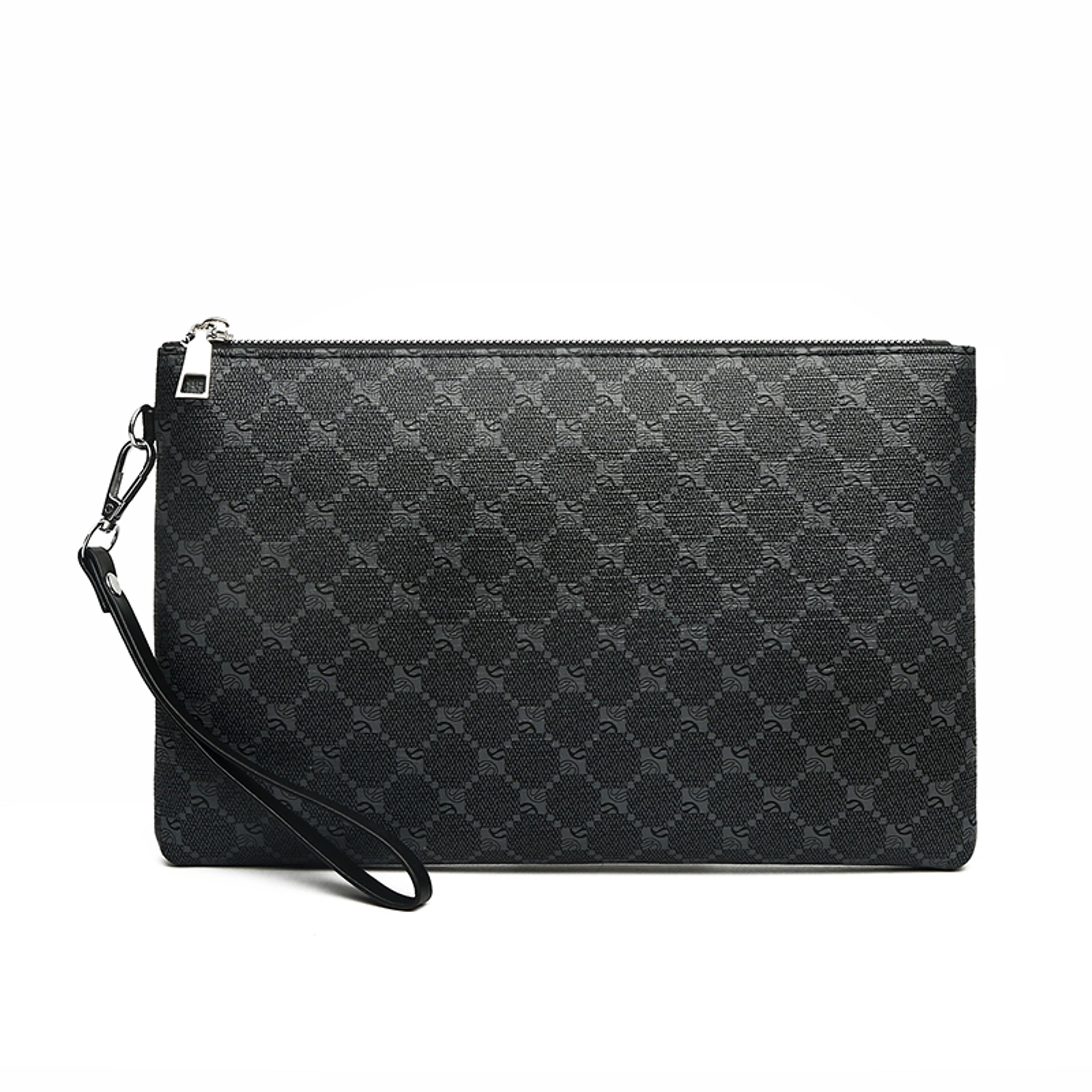 mens pu leather business clutch bag stylish handheld wallet pouch for cards and cash