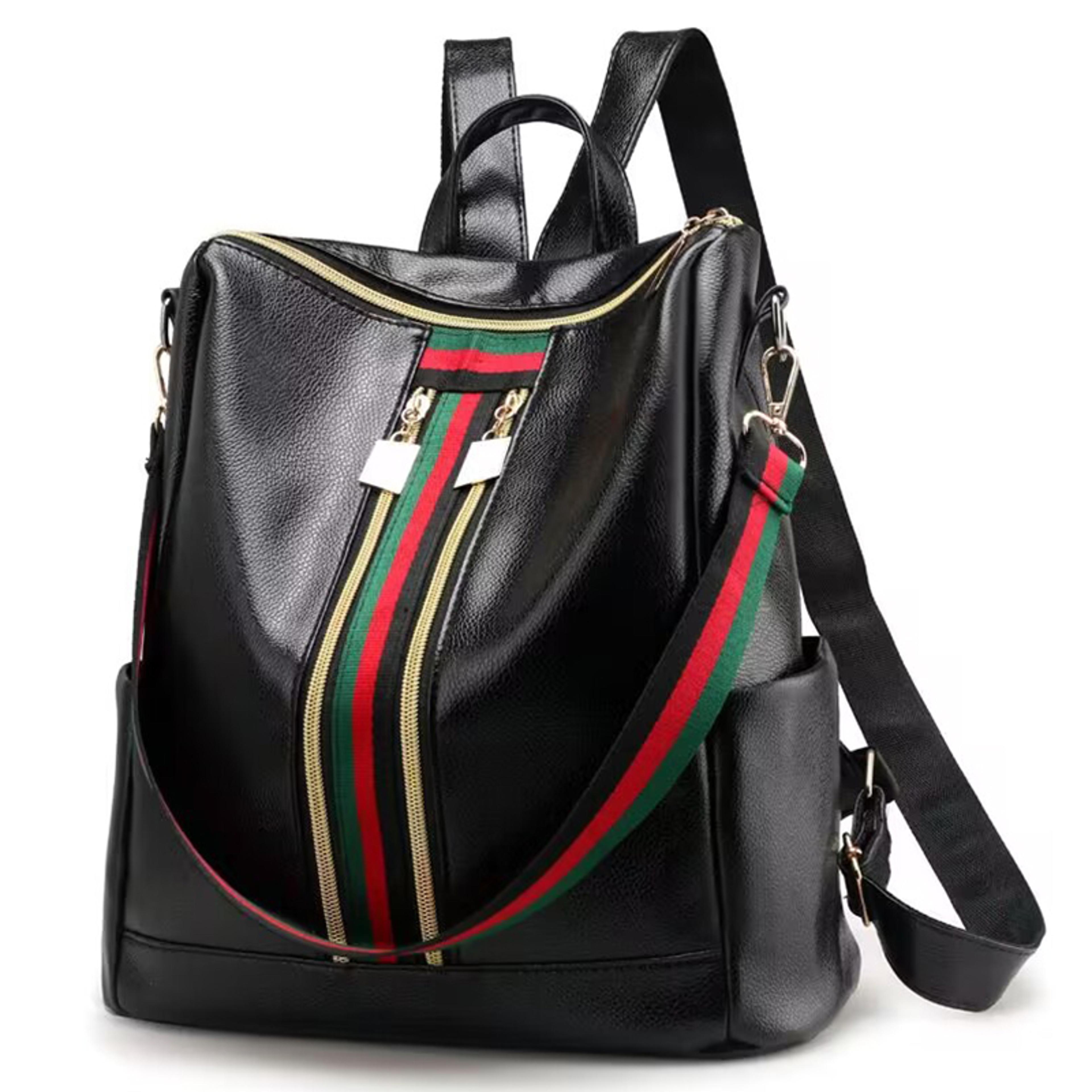chic multiway backpack lightweight travel bag with stylish striped detail and spacious storage