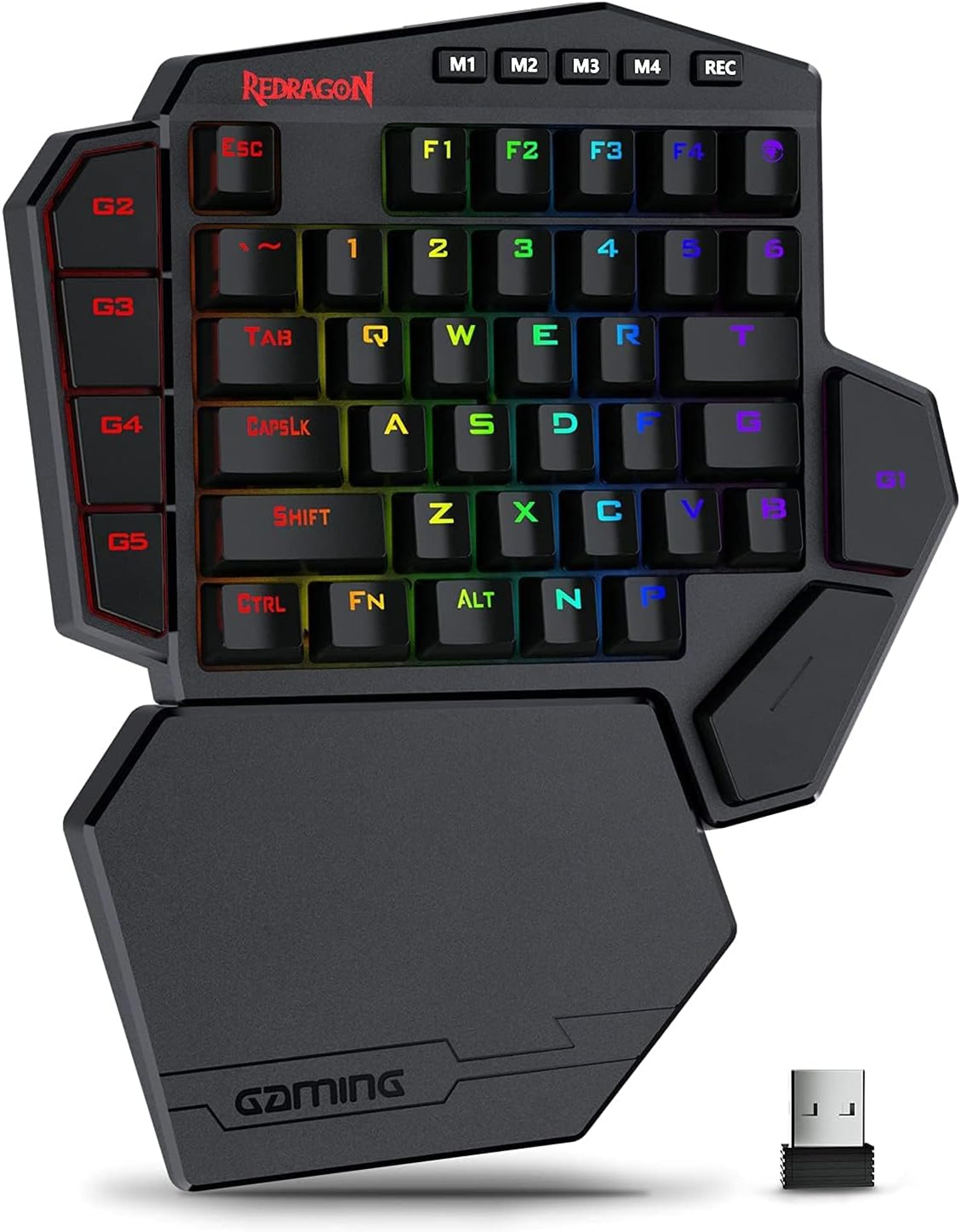 pro wireless one handed mechanical gaming keyboard key rgb macro keypad