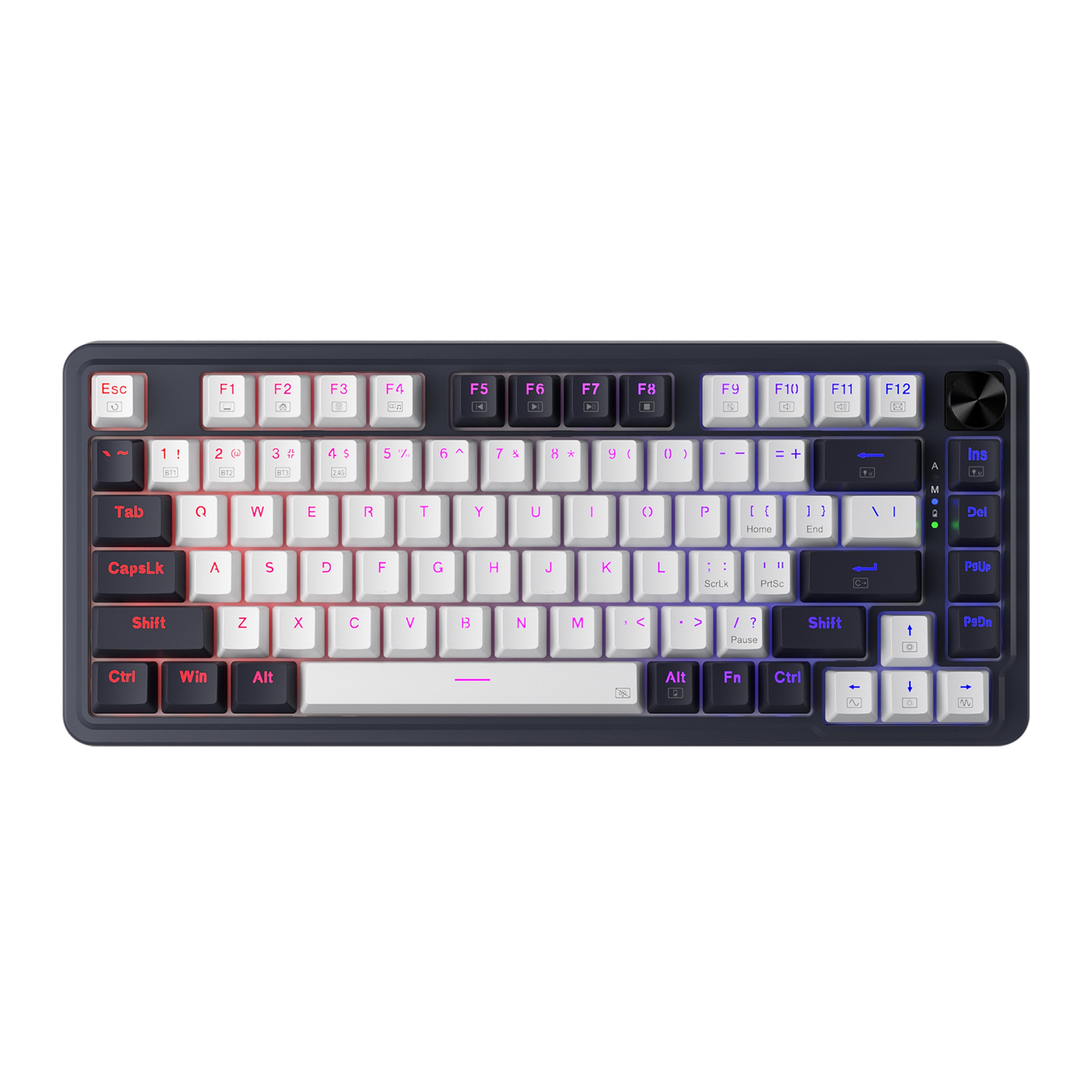 wireless percent mechanical gaming keyboard rgb hot swap key tri mode