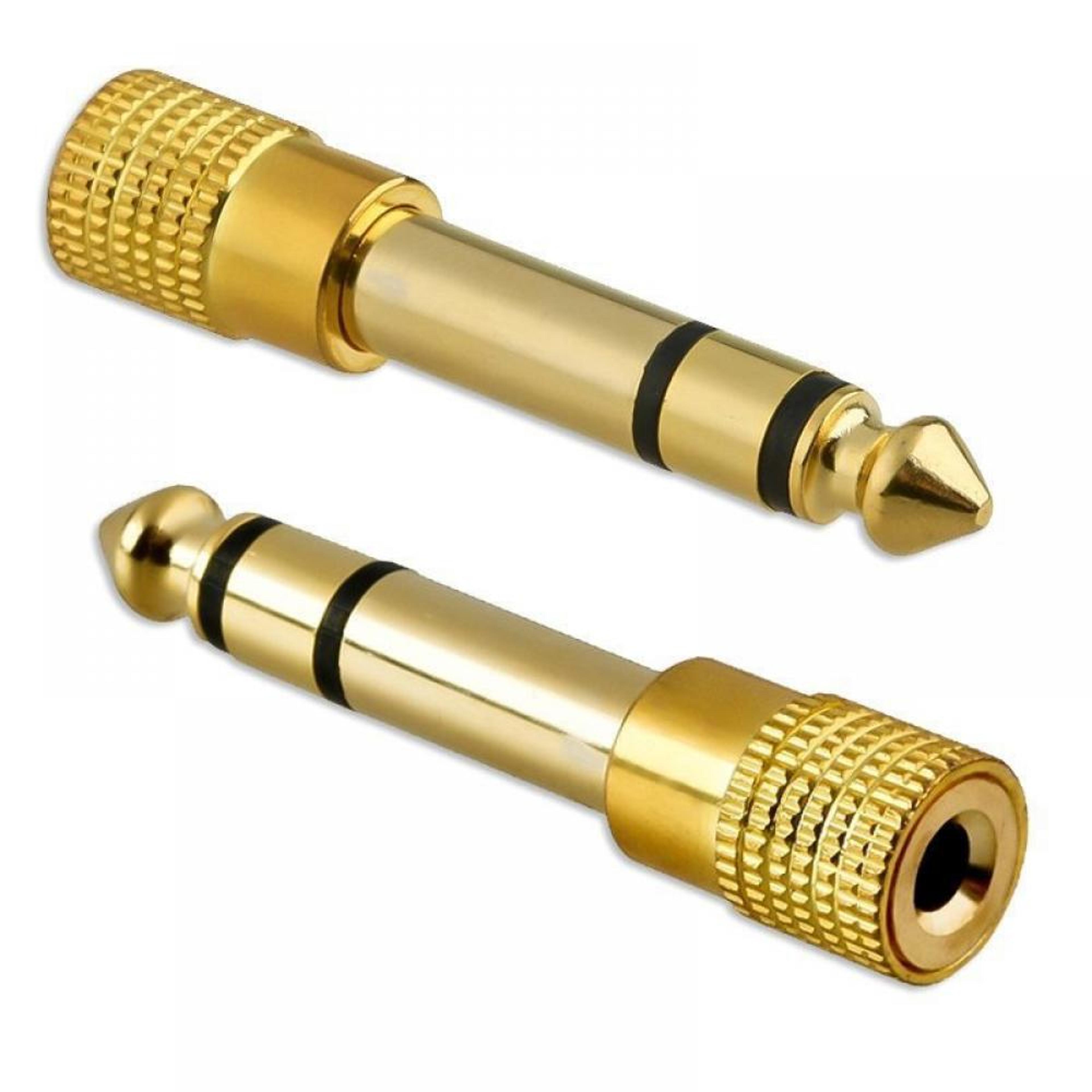 gold plated male to female stereo headphone audio adapter