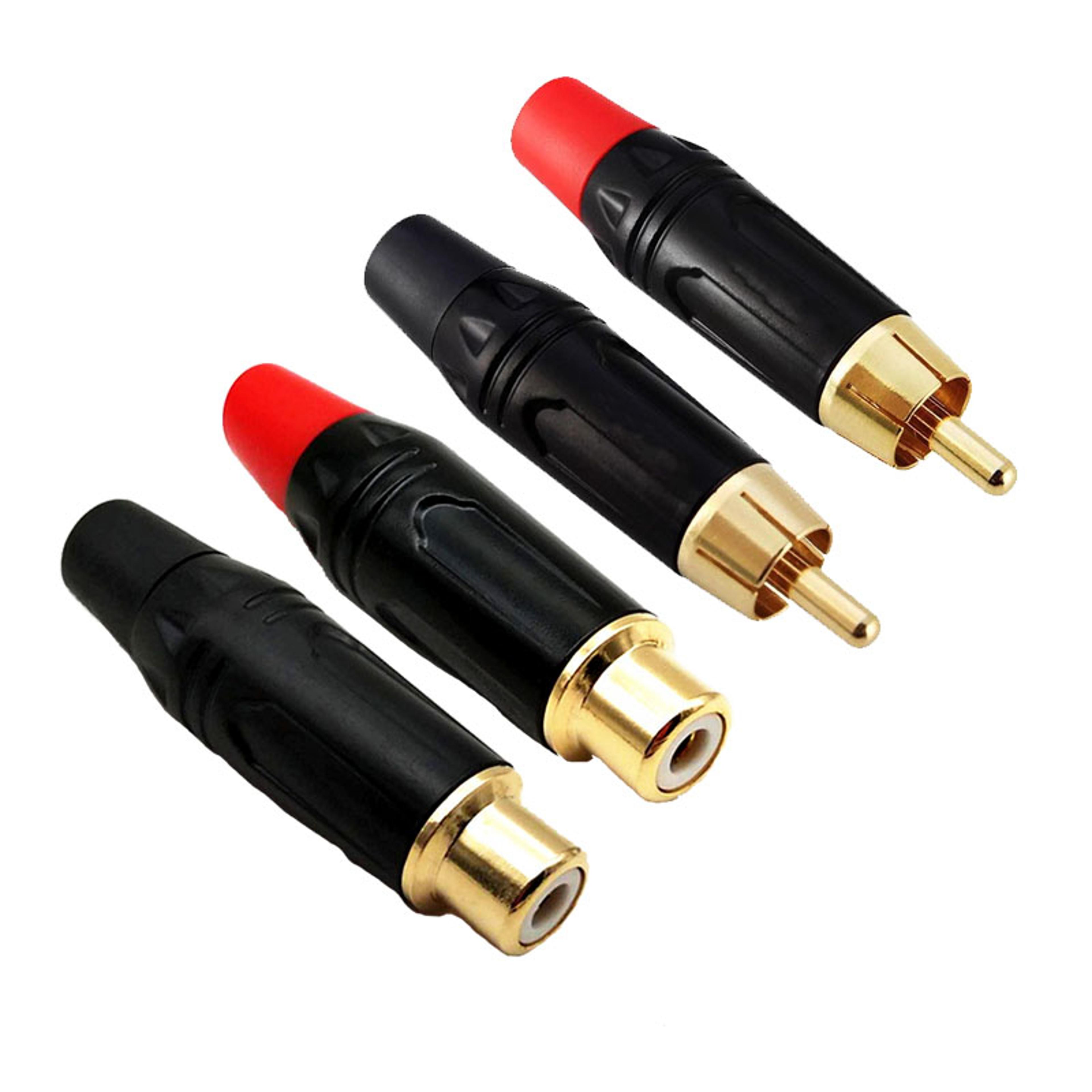 gold plated rca male female audio video jack connector