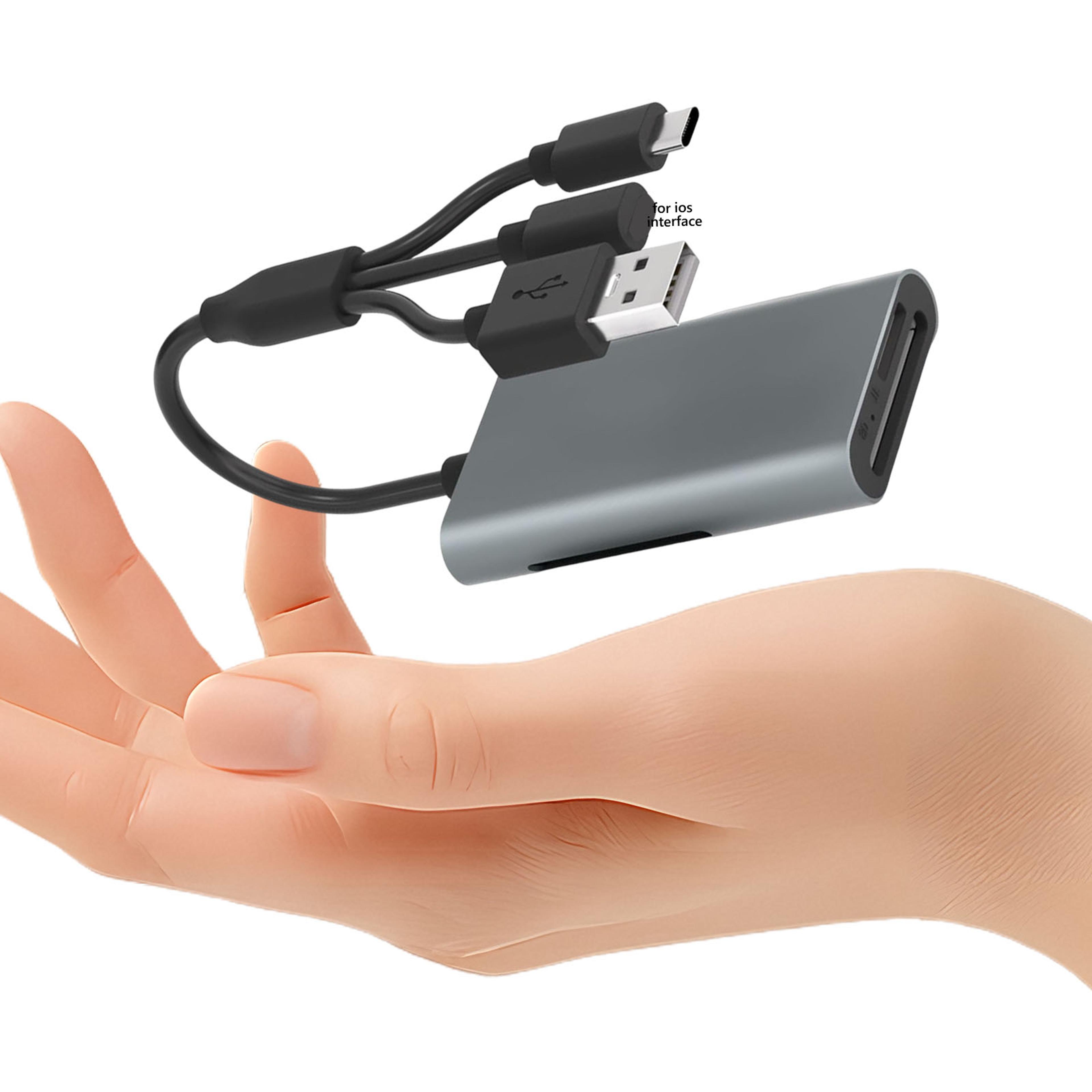 sd card reader for iphone android usb c and usb a camera file transfer