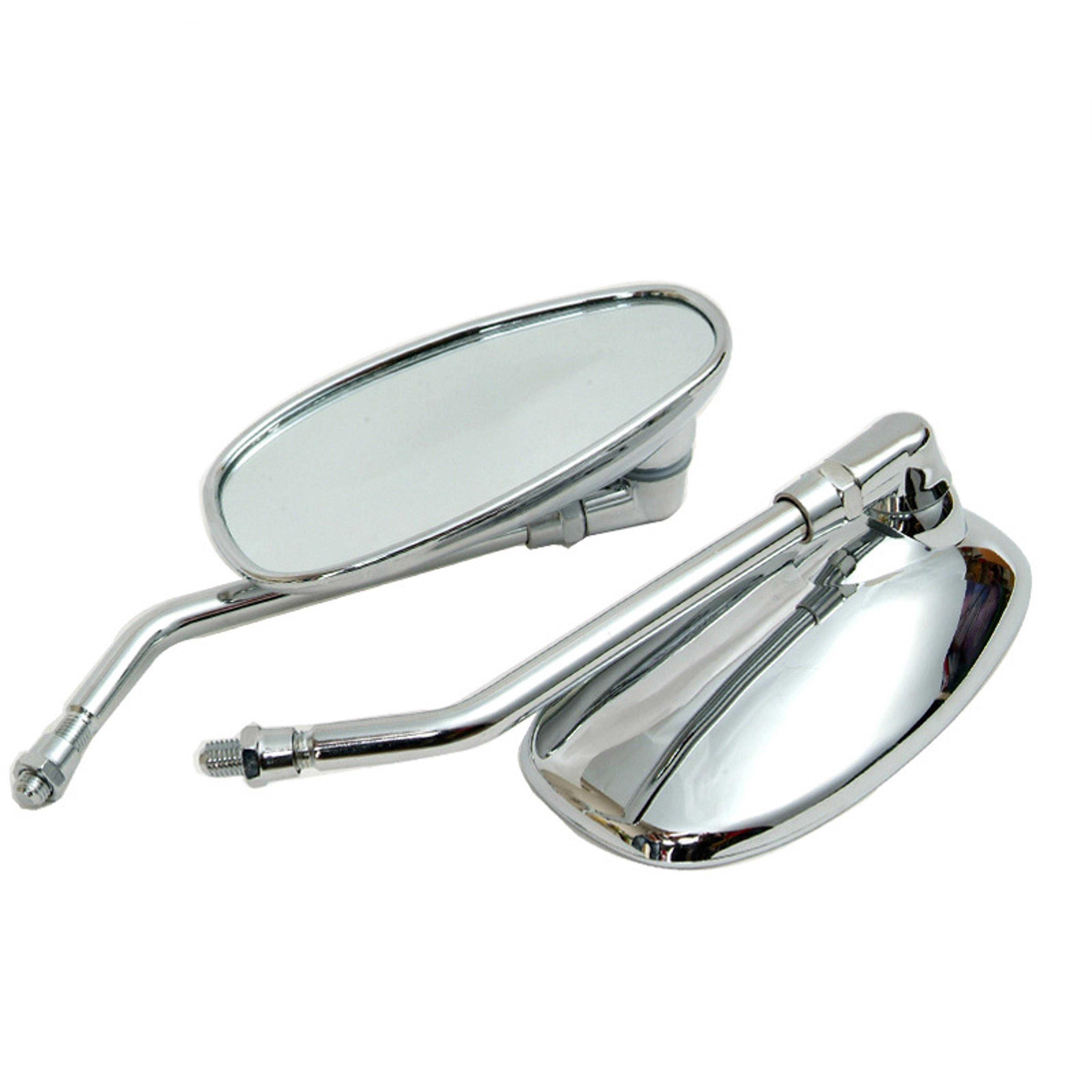 chrome oval motorcycle rearview mirrors universal side mirror pairs