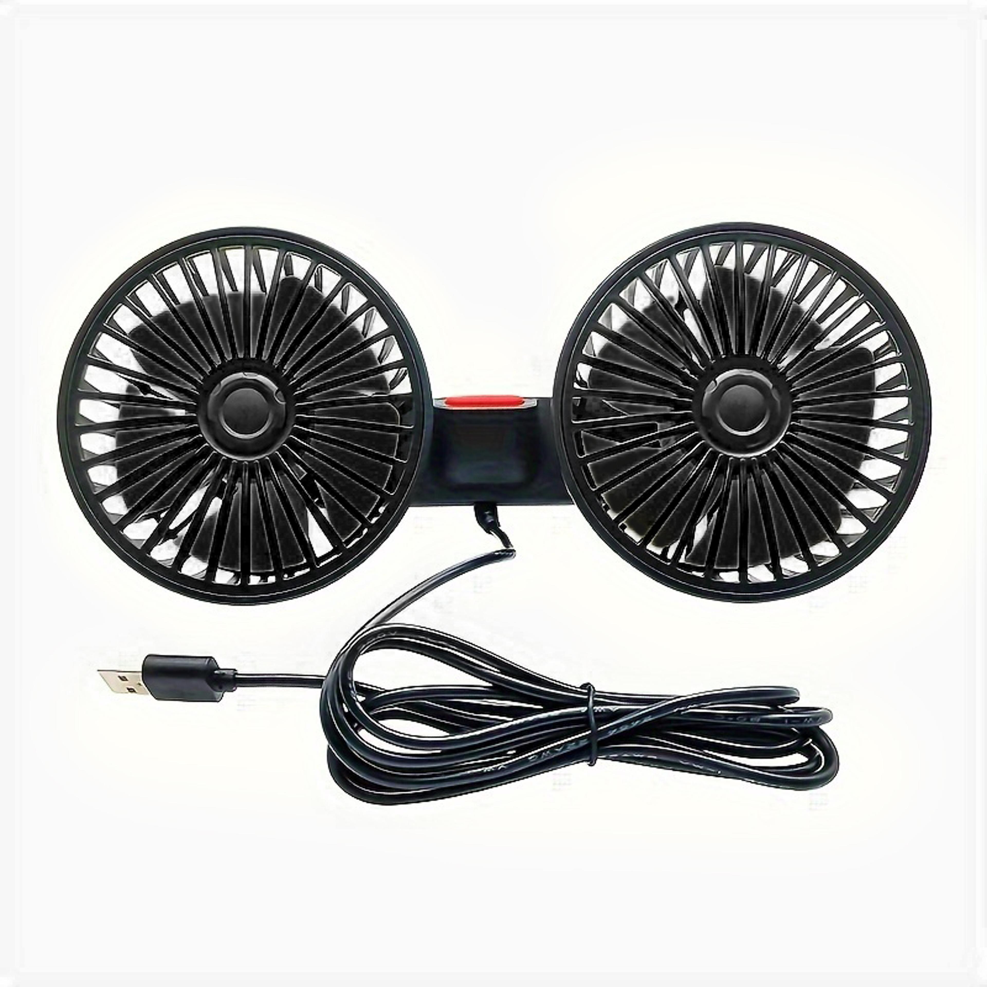 dual head car fan degree speed usb backseat cooling fan