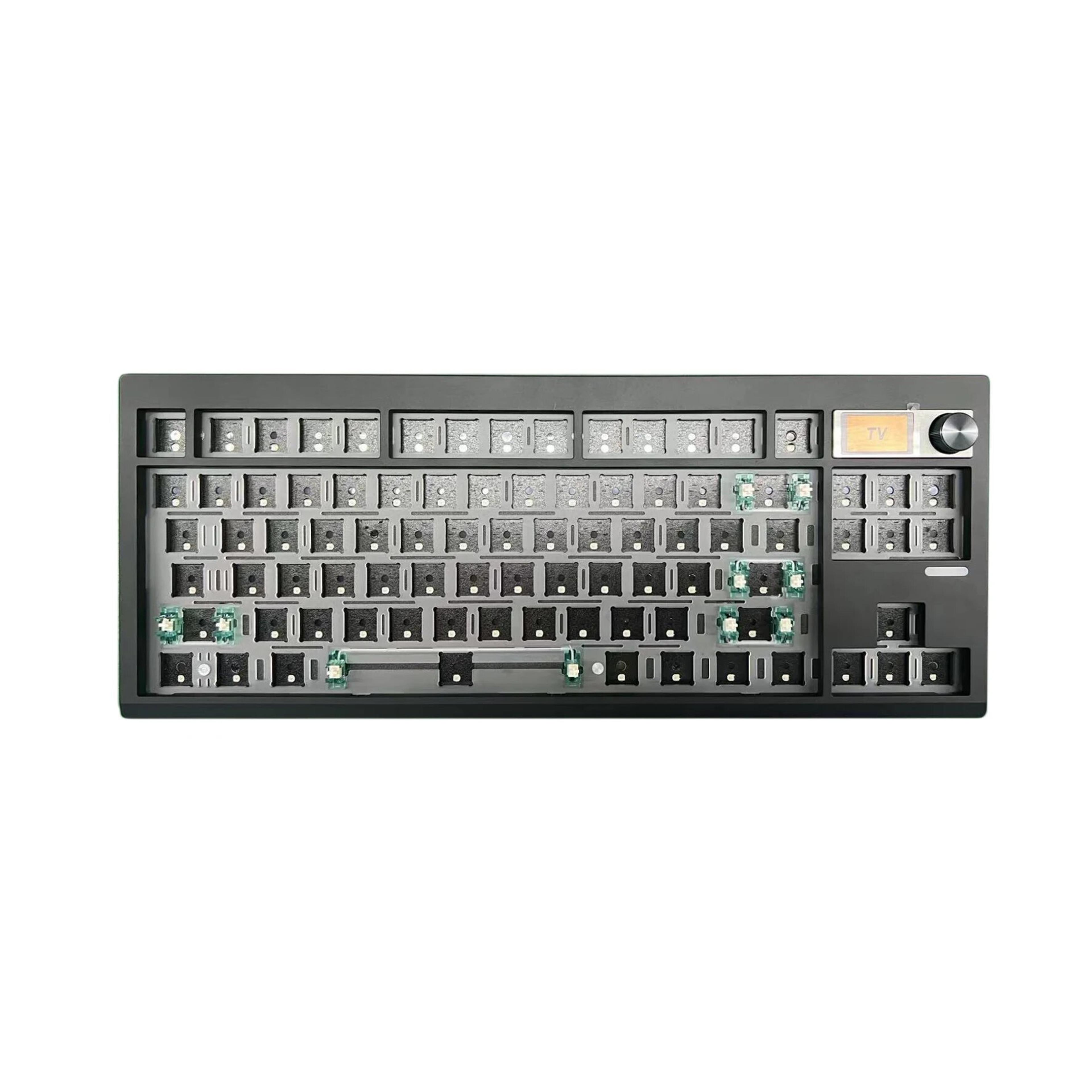 hot swappable mechanical keyboard kit with rgb display and via customization