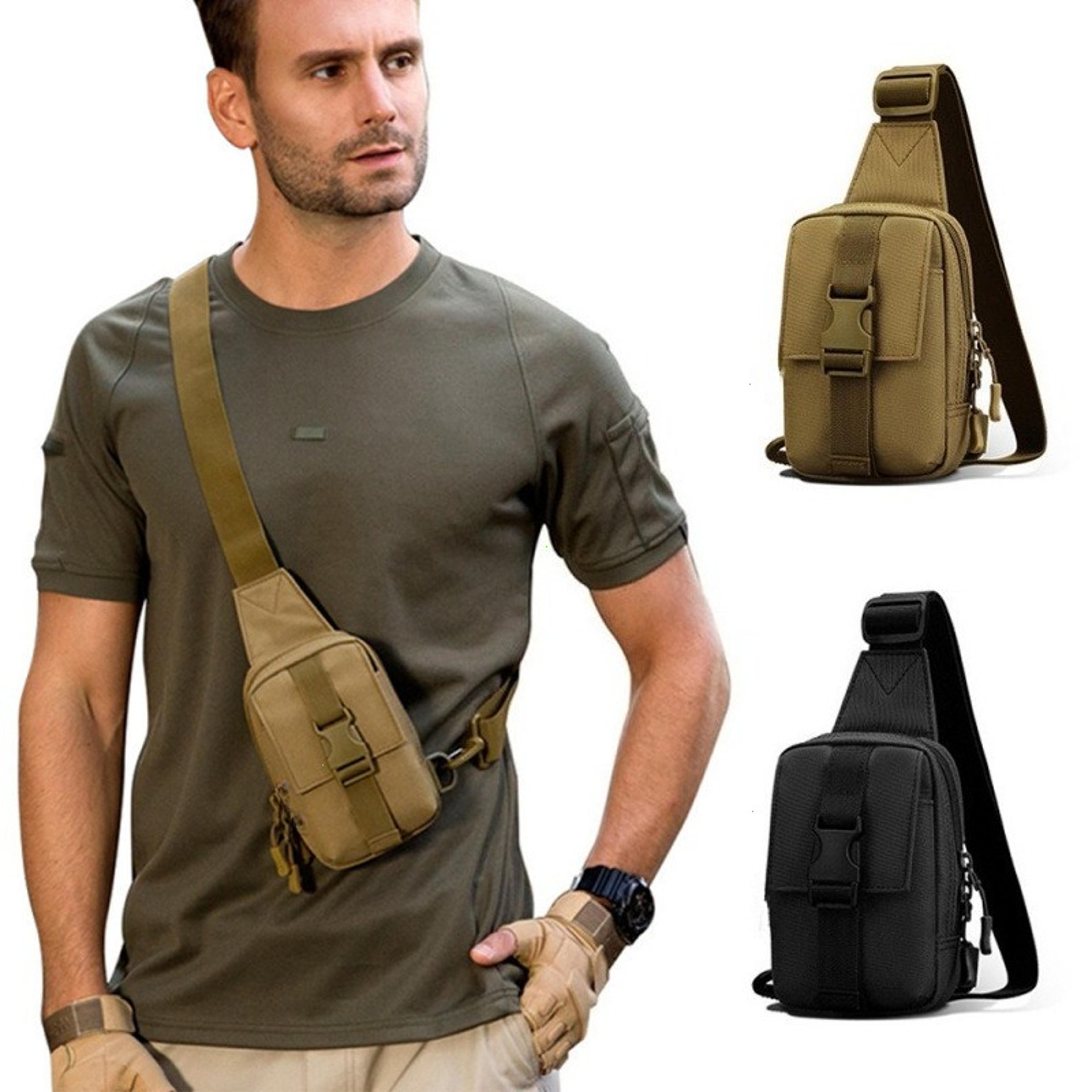 compact tactical chest bag edc crossbody pack for hiking cycling and outdoor carry