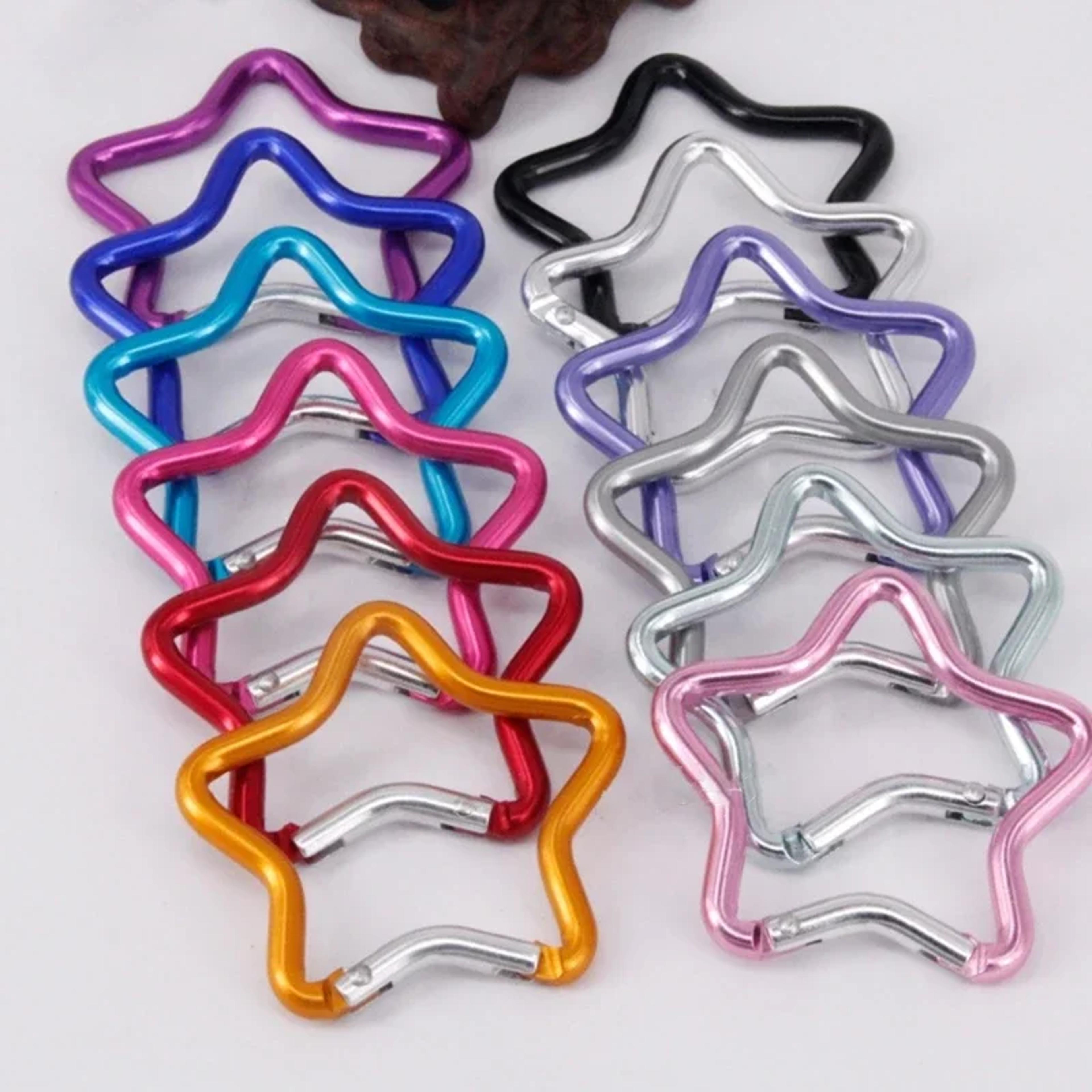 star shaped carabiner keychain lightweight spring clip for backpack camping and travel
