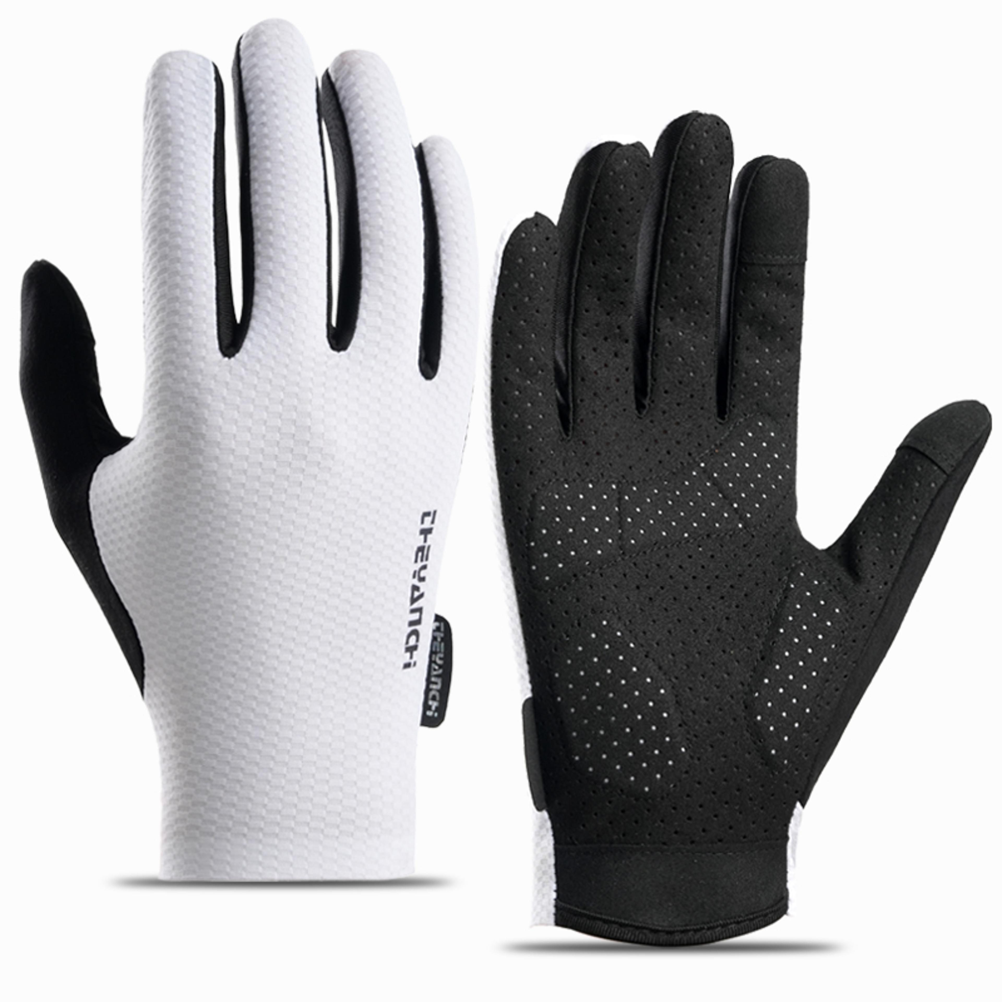 breathable full finger cycling gloves with sbr shock absorption and non slip grips
