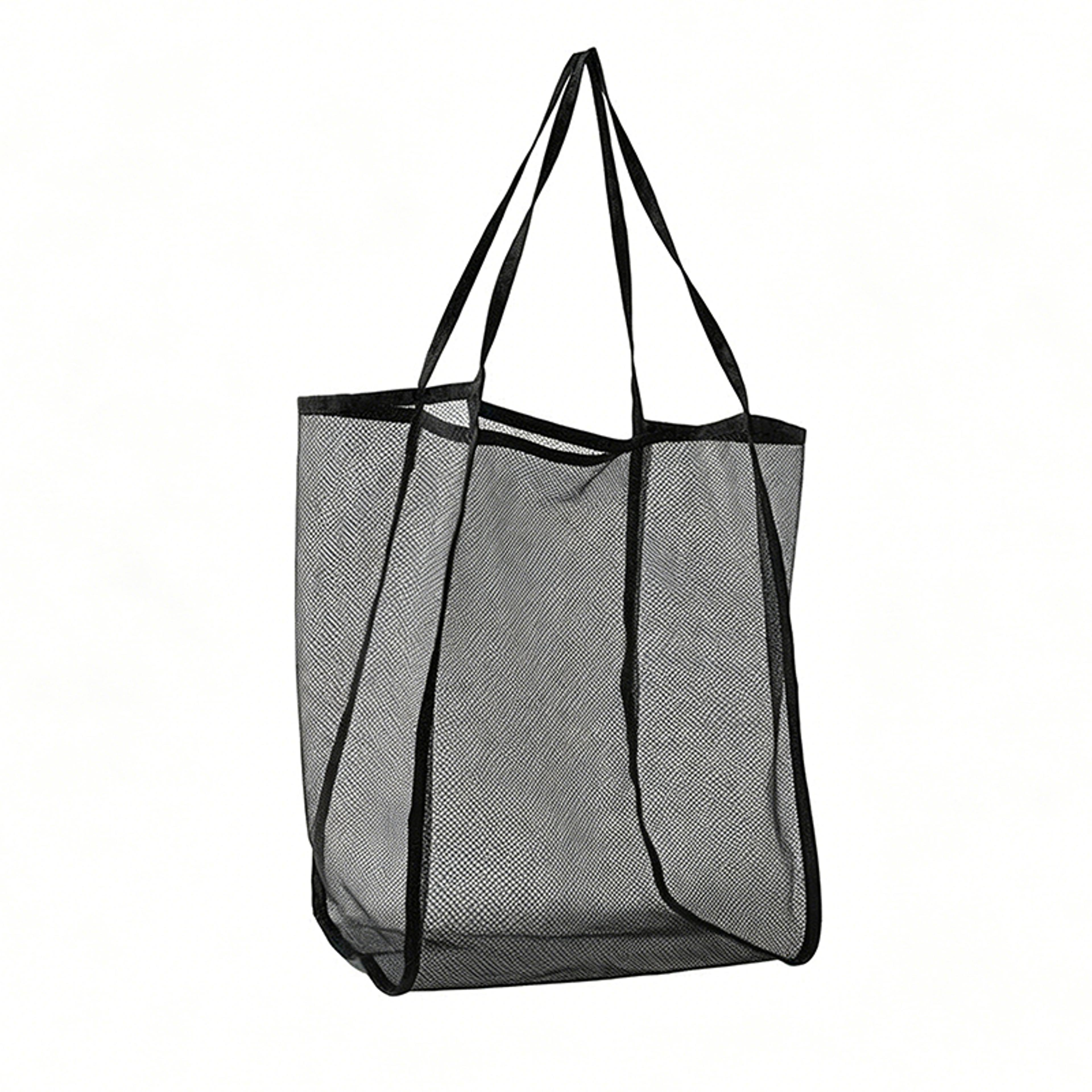 portable mesh beach tote for women travel pool and toiletry organizer
