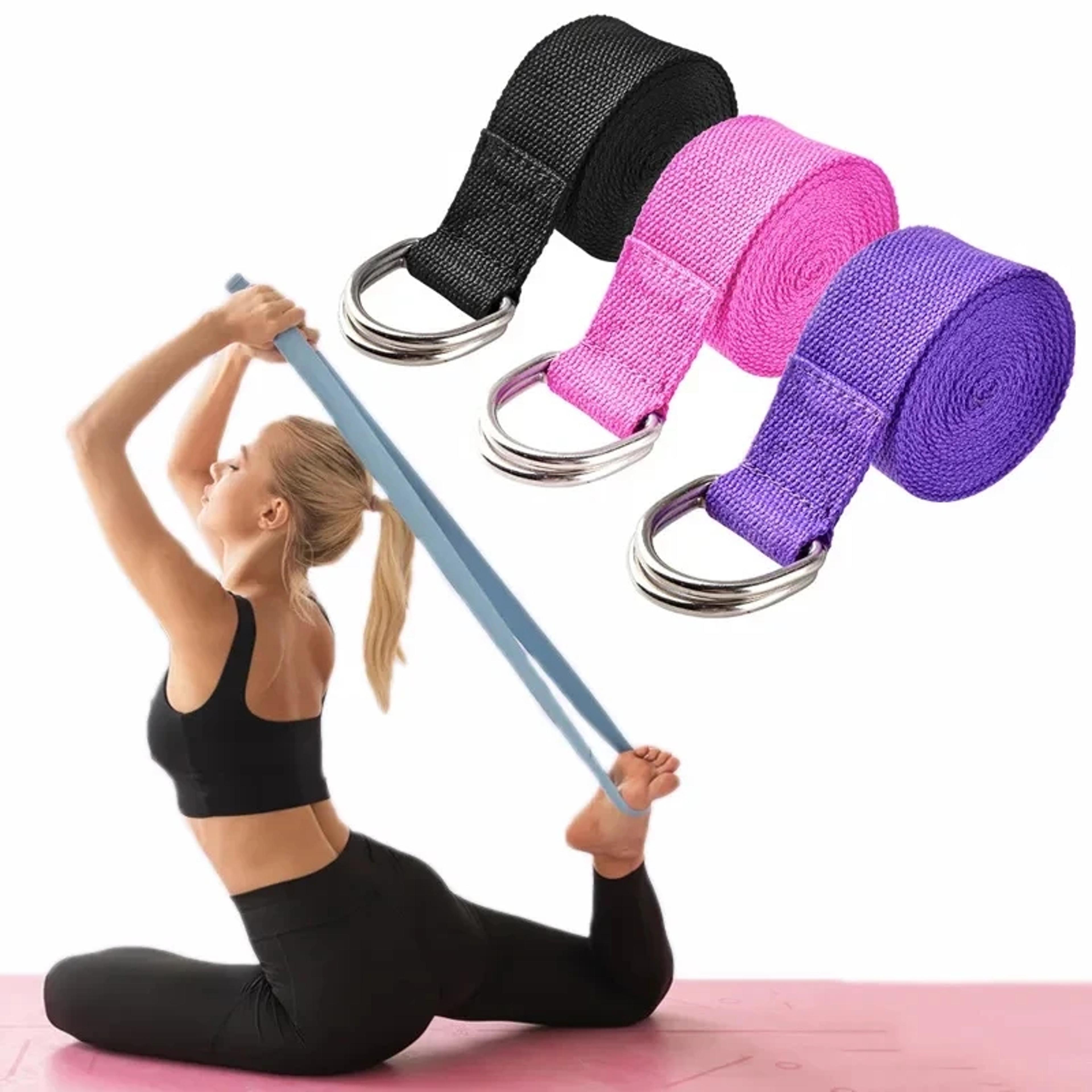 adjustable cotton yoga strap d ring stretching belt for yoga pilates and flexibility training