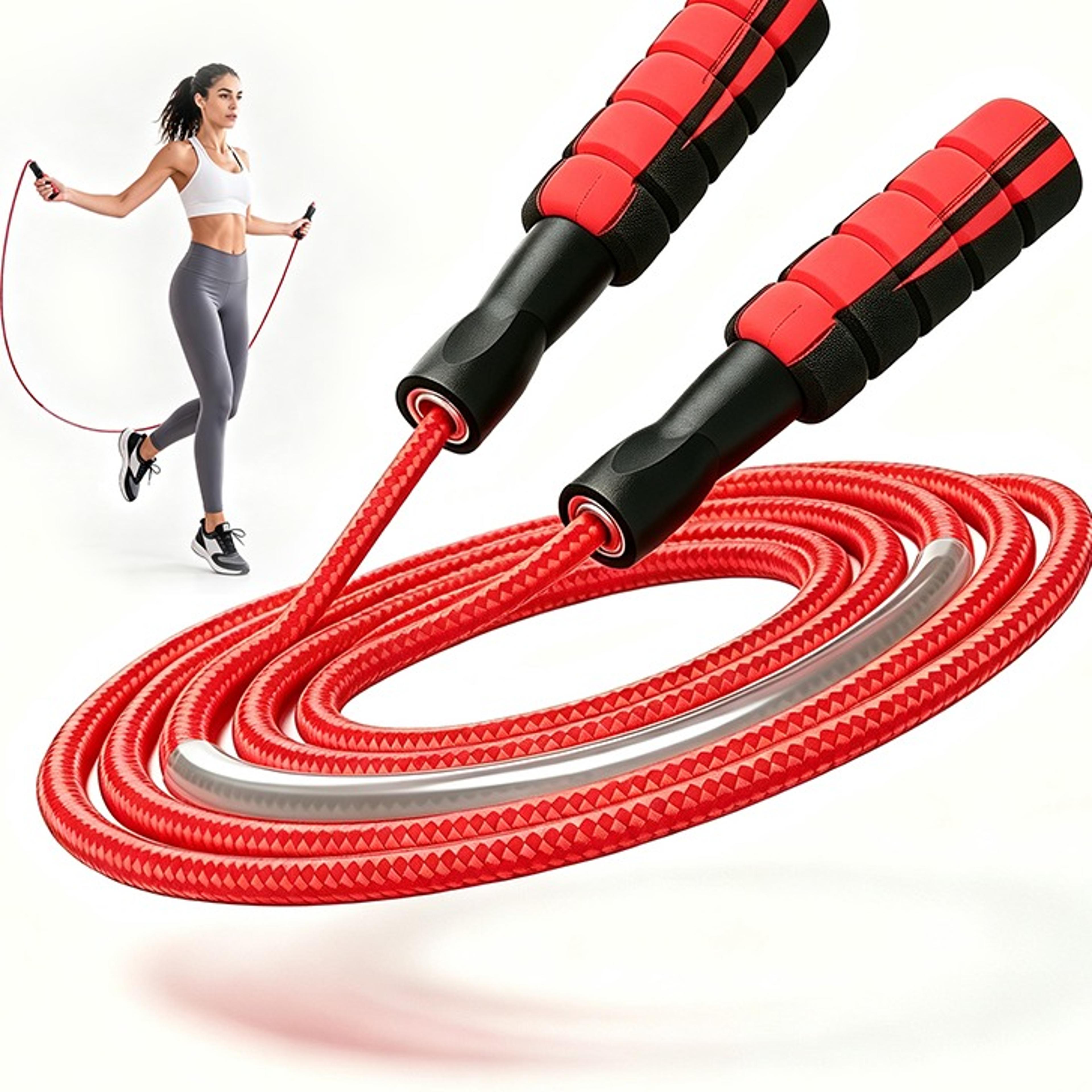 adjustable speed jump rope with ball bearings for crossfit cardio and fitness