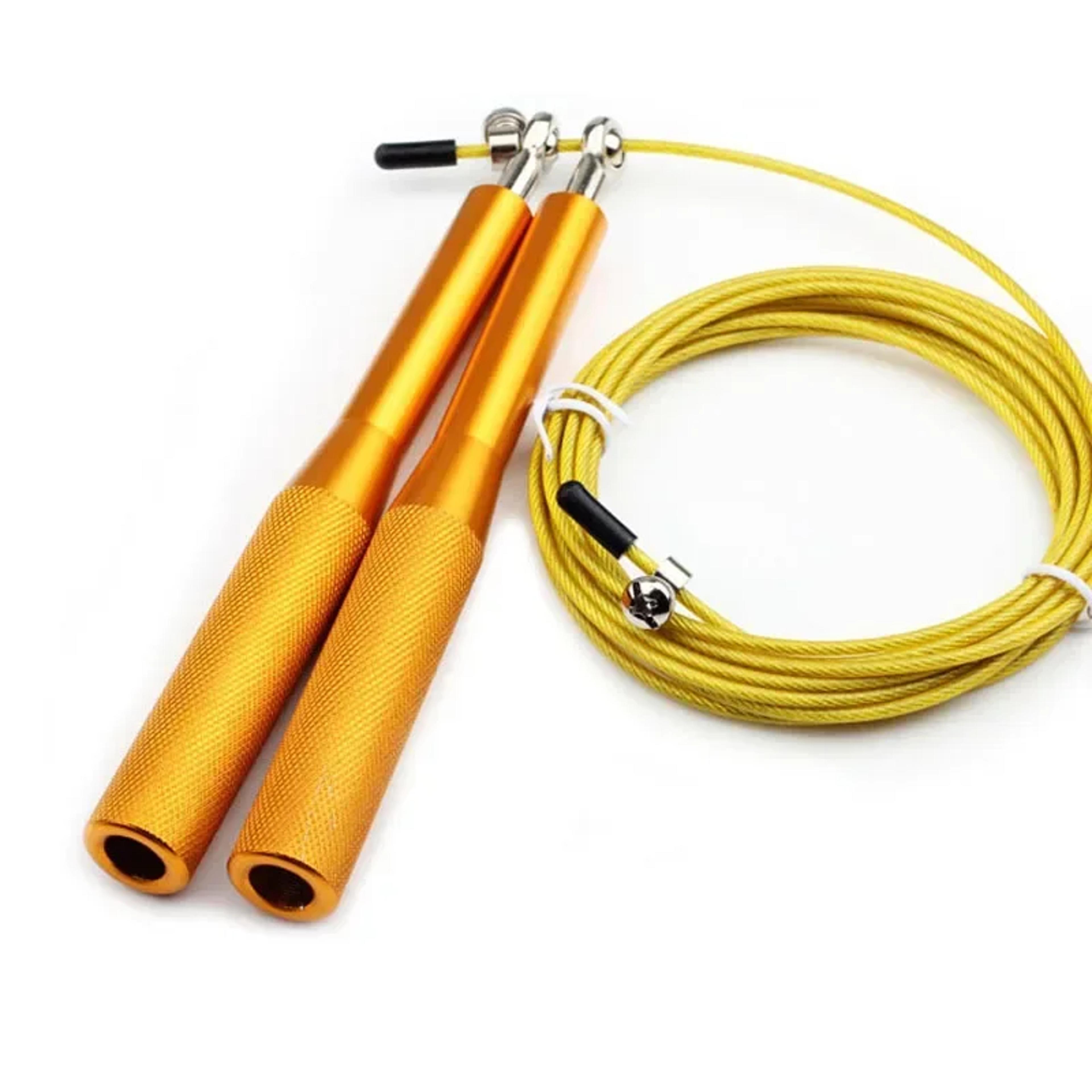 adjustable steel cable speed jump rope with aluminum handles for fitness training