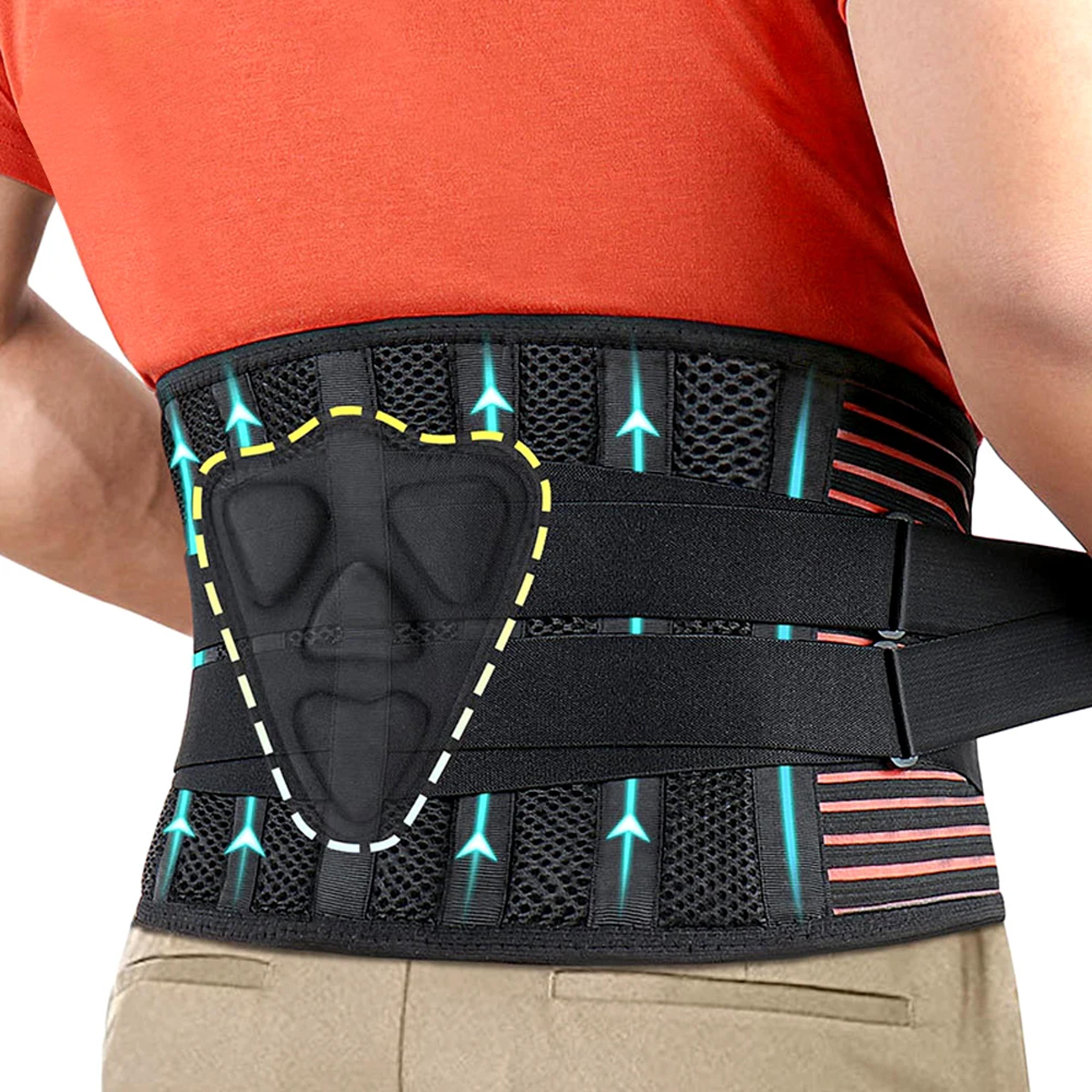 lower back brace breathable lumbar support belt with pads