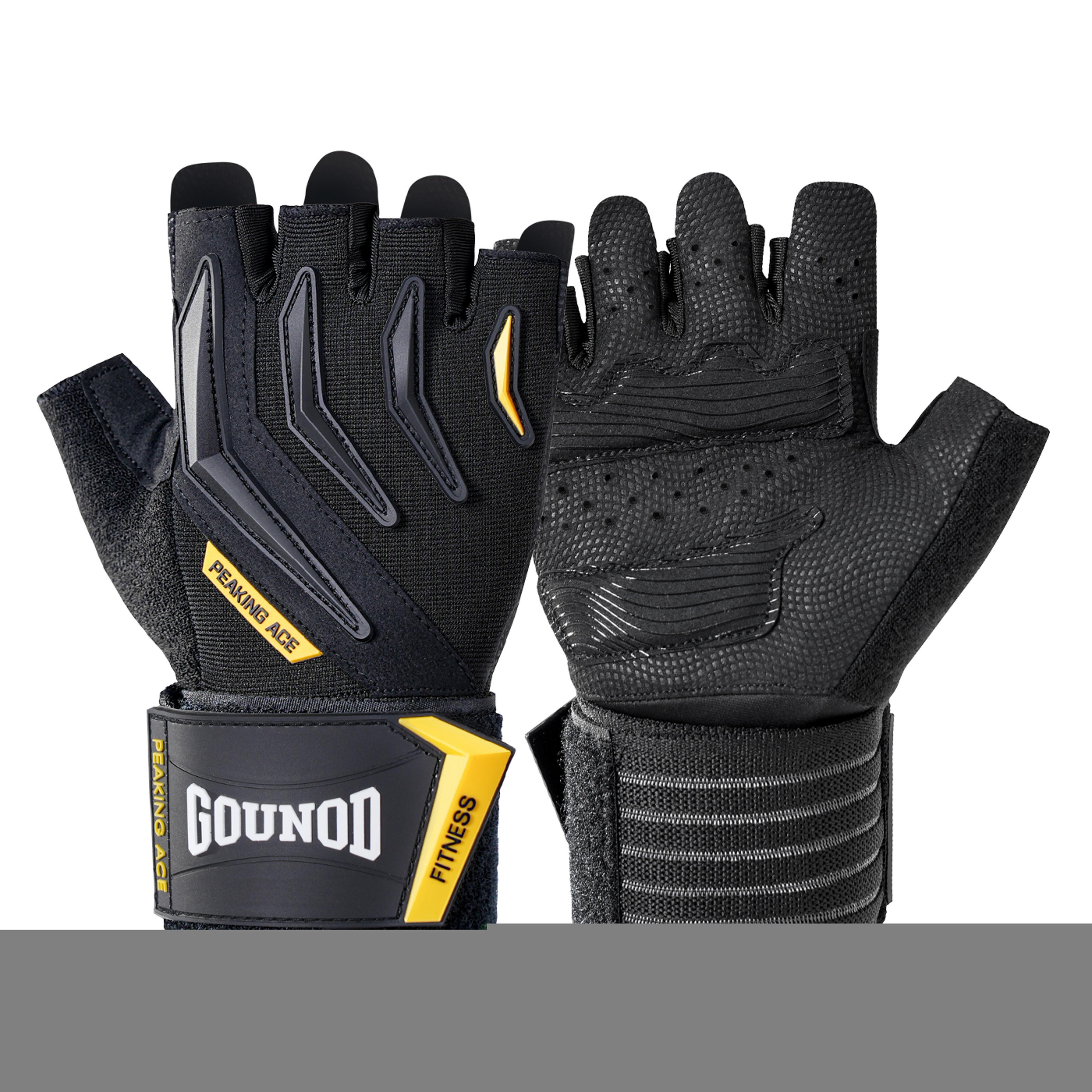 anti slip weightlifting gloves with silicone grip and wrist support