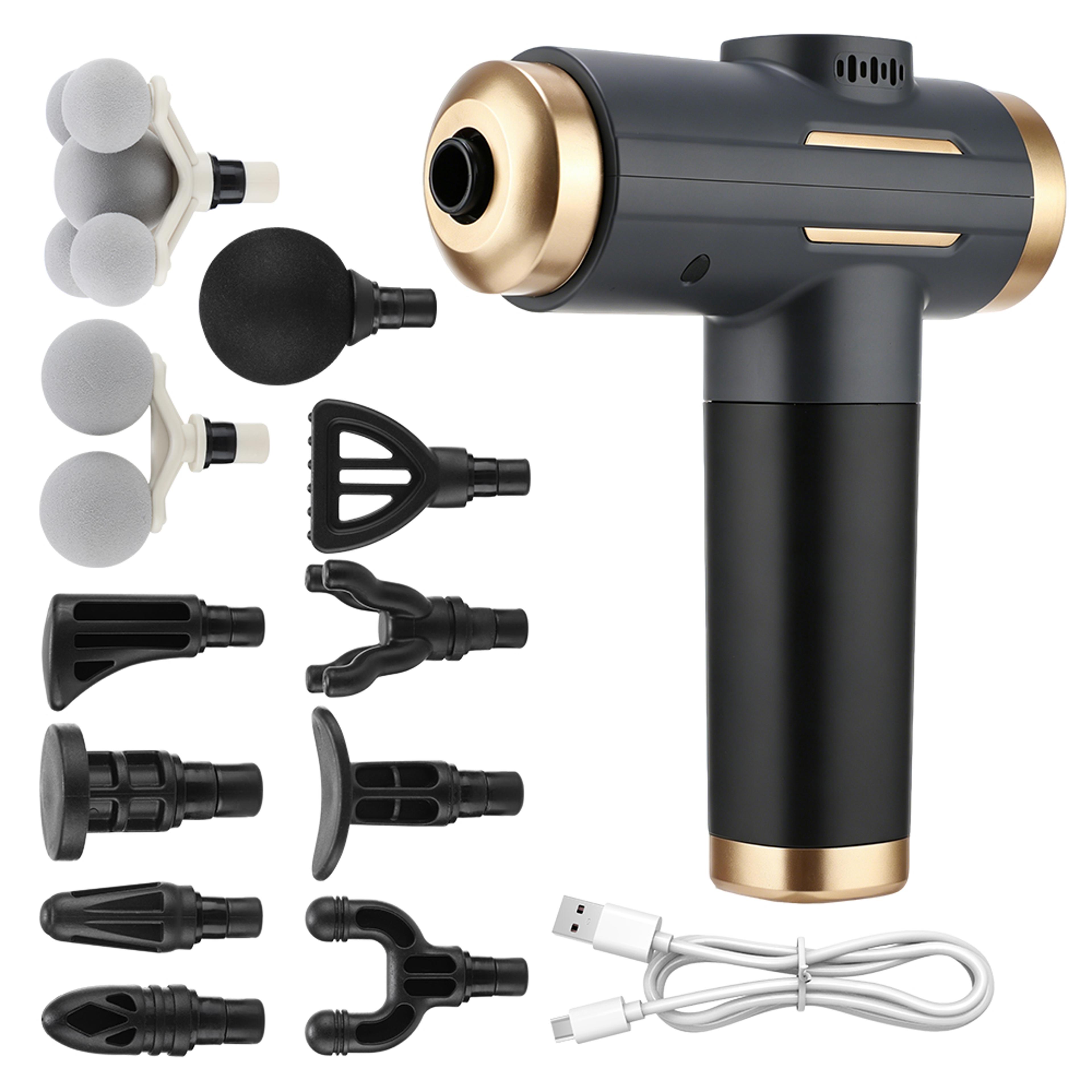 speed deep tissue massage gun head rechargeable percussion muscle massager