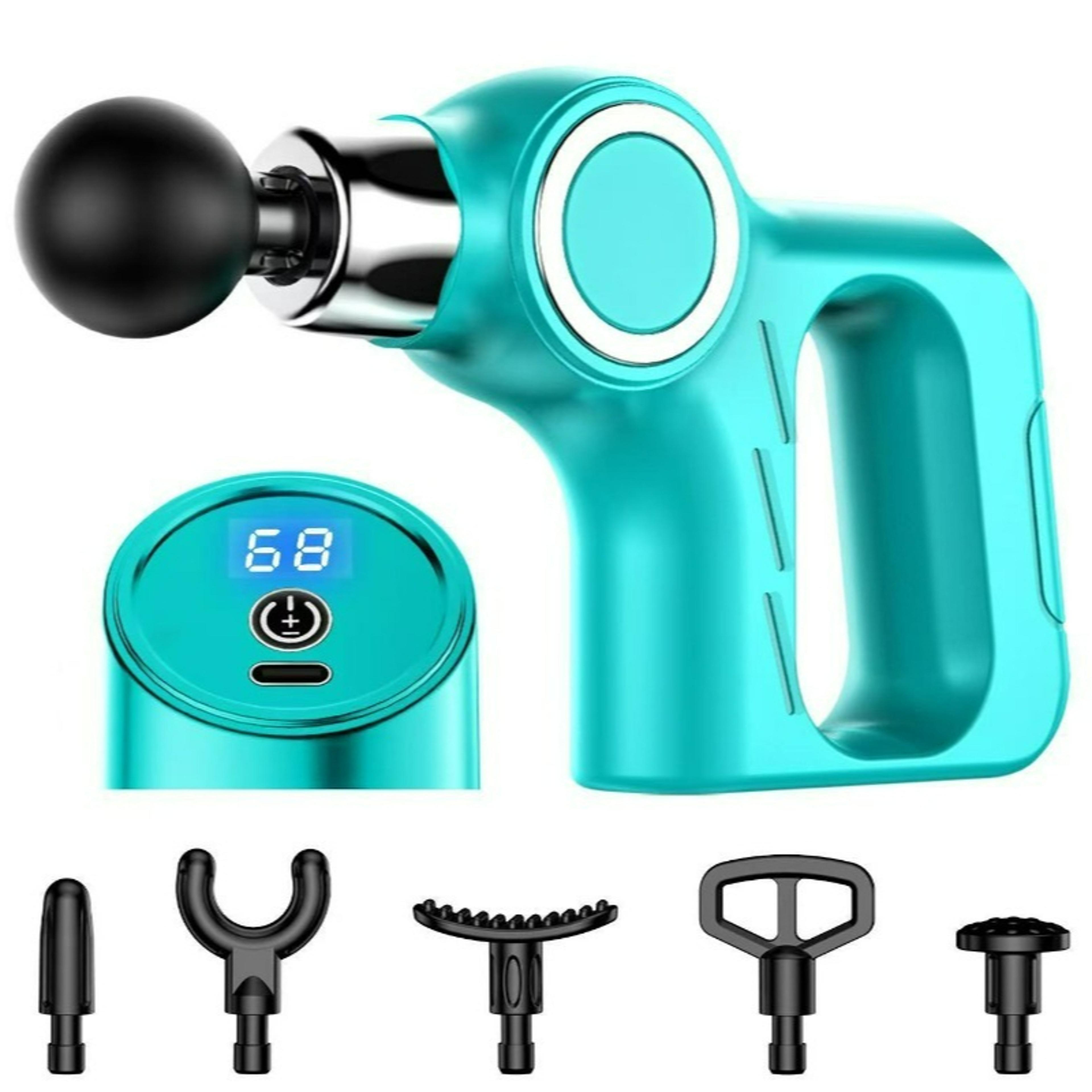 deep tissue massage gun with lcd screen and massage heads