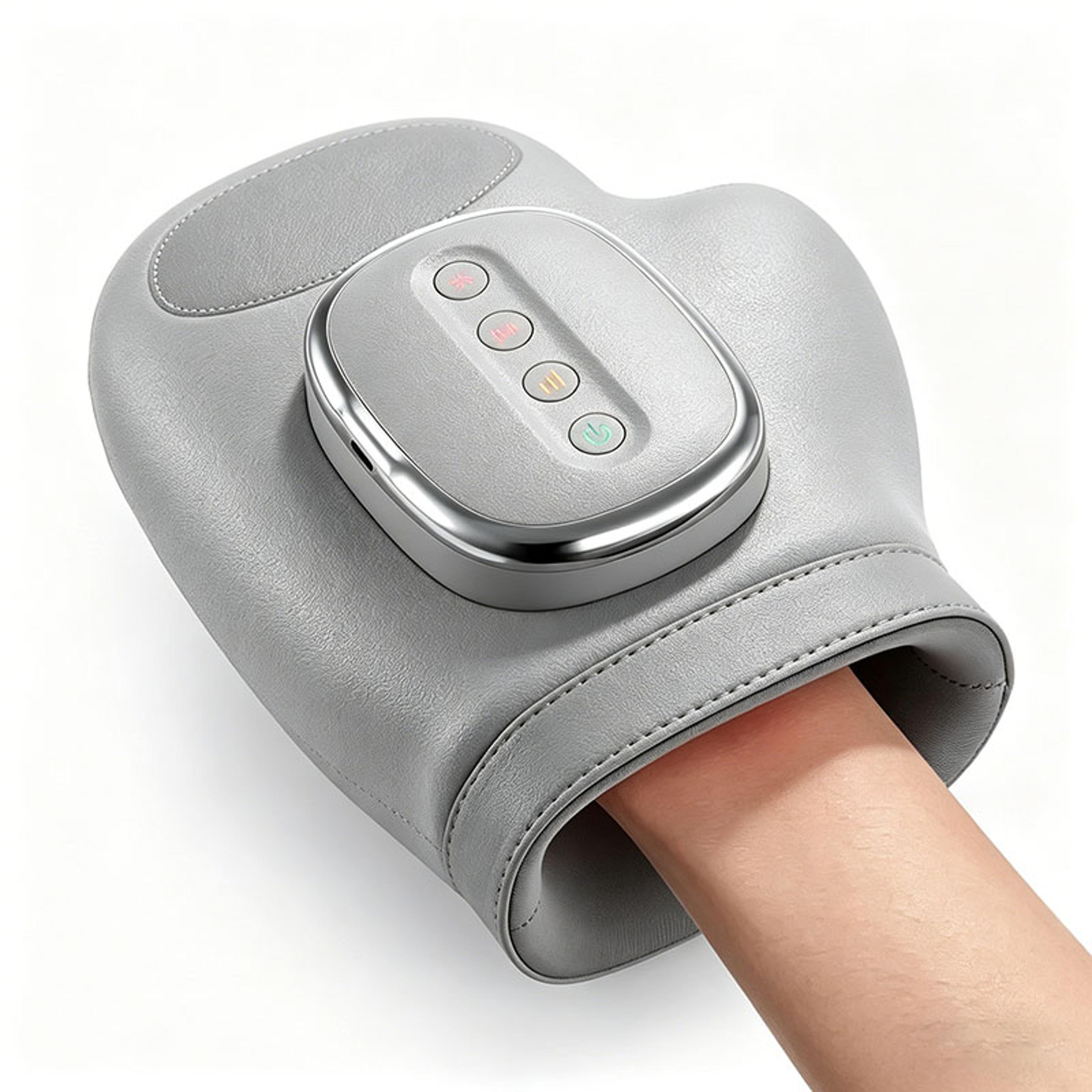 air compression hand massager with heat and vibration for finger palm and wrist relaxation