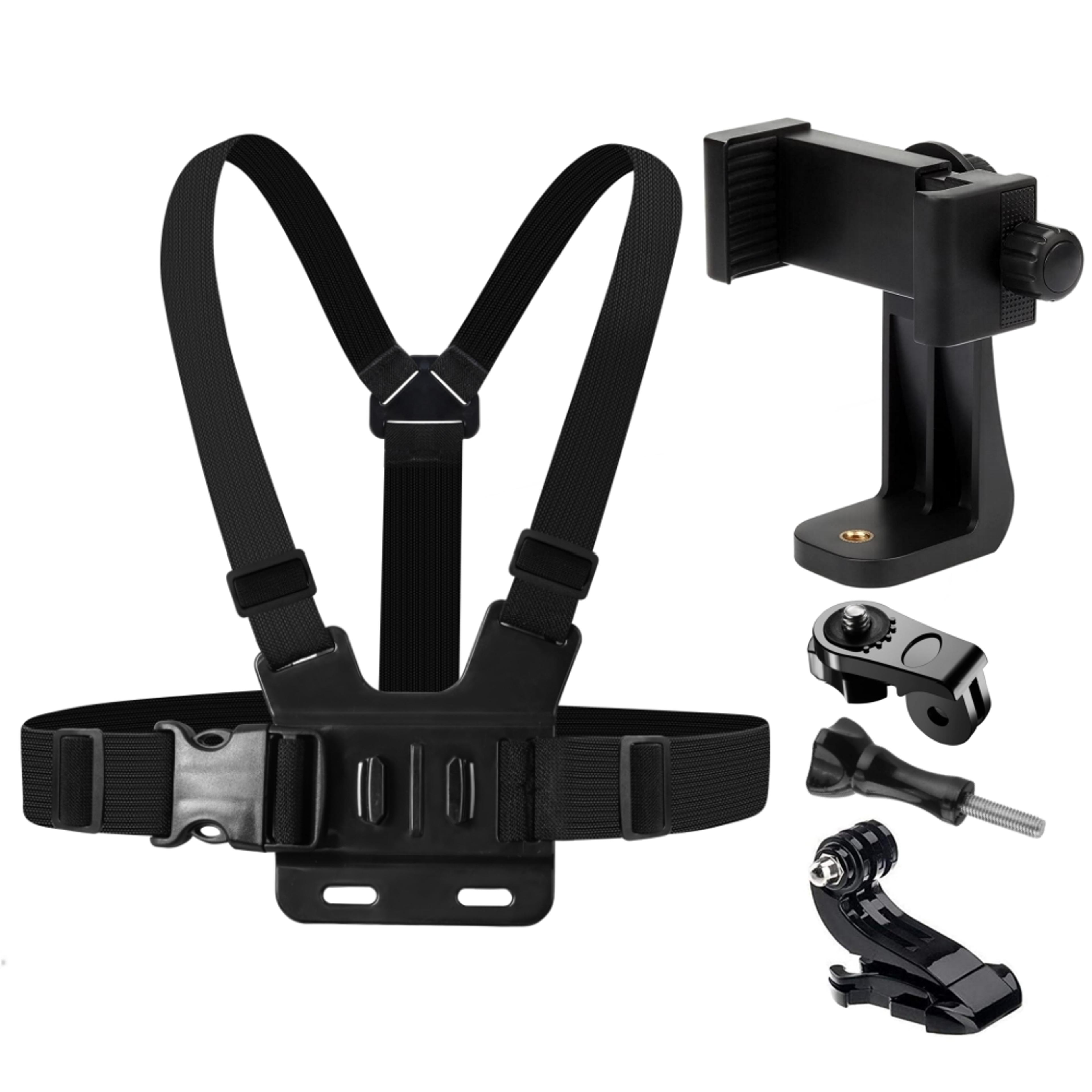 adjustable phone chest mount harness for smartphone gopro and pov recording