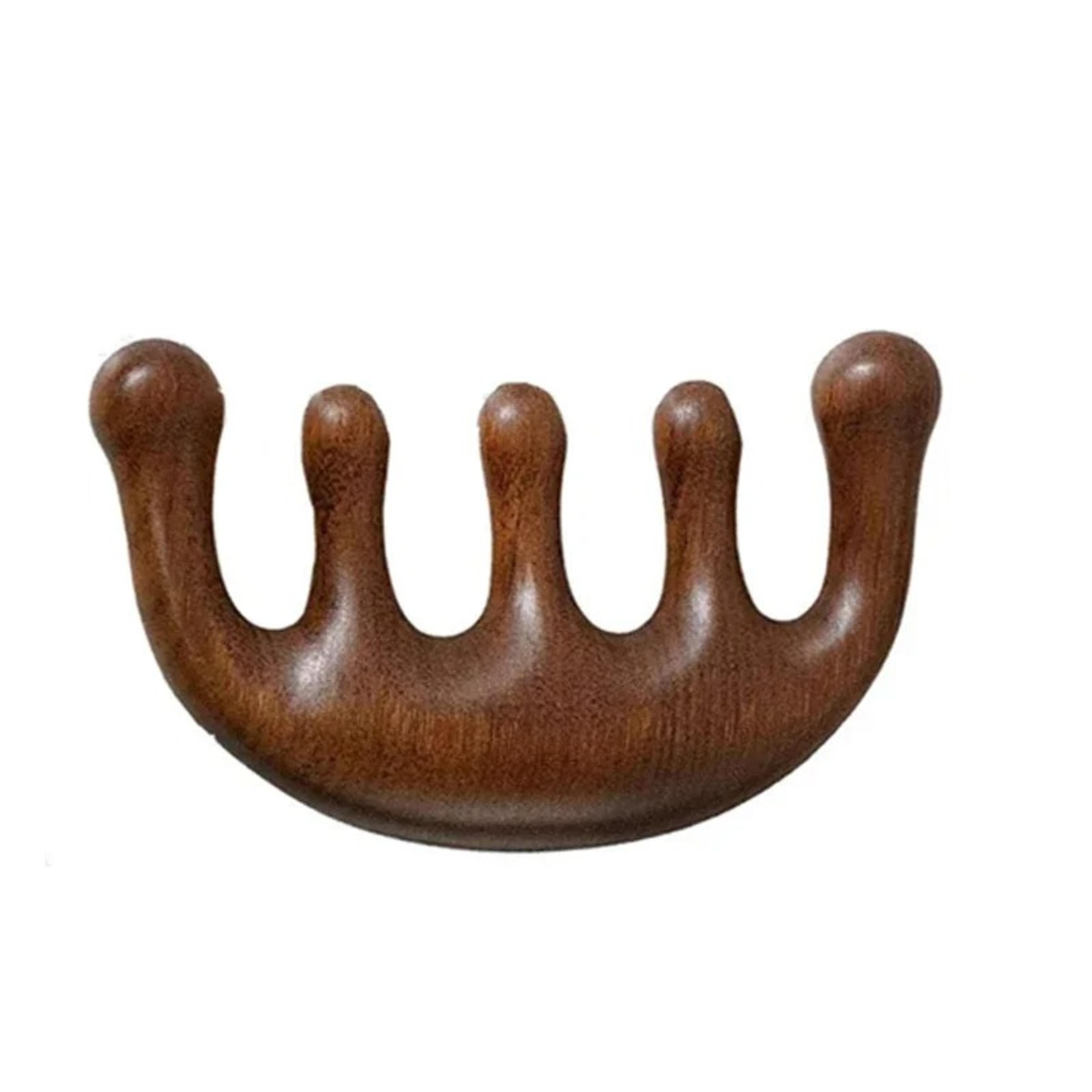 sandalwood five tooth wooden scalp massager gua sha massage comb