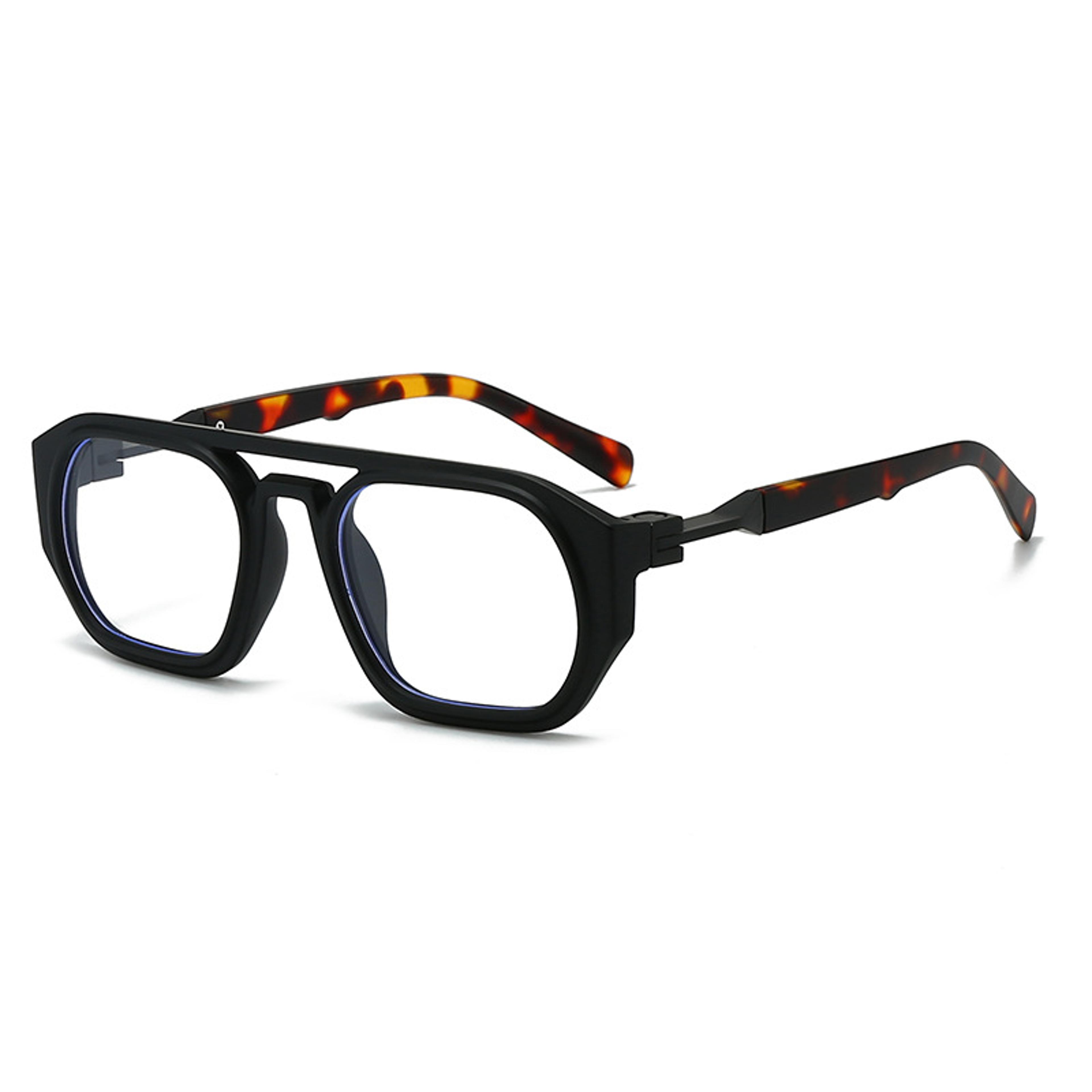 transparent square blue light glasses unisex computer eyewear with clear polygon frame