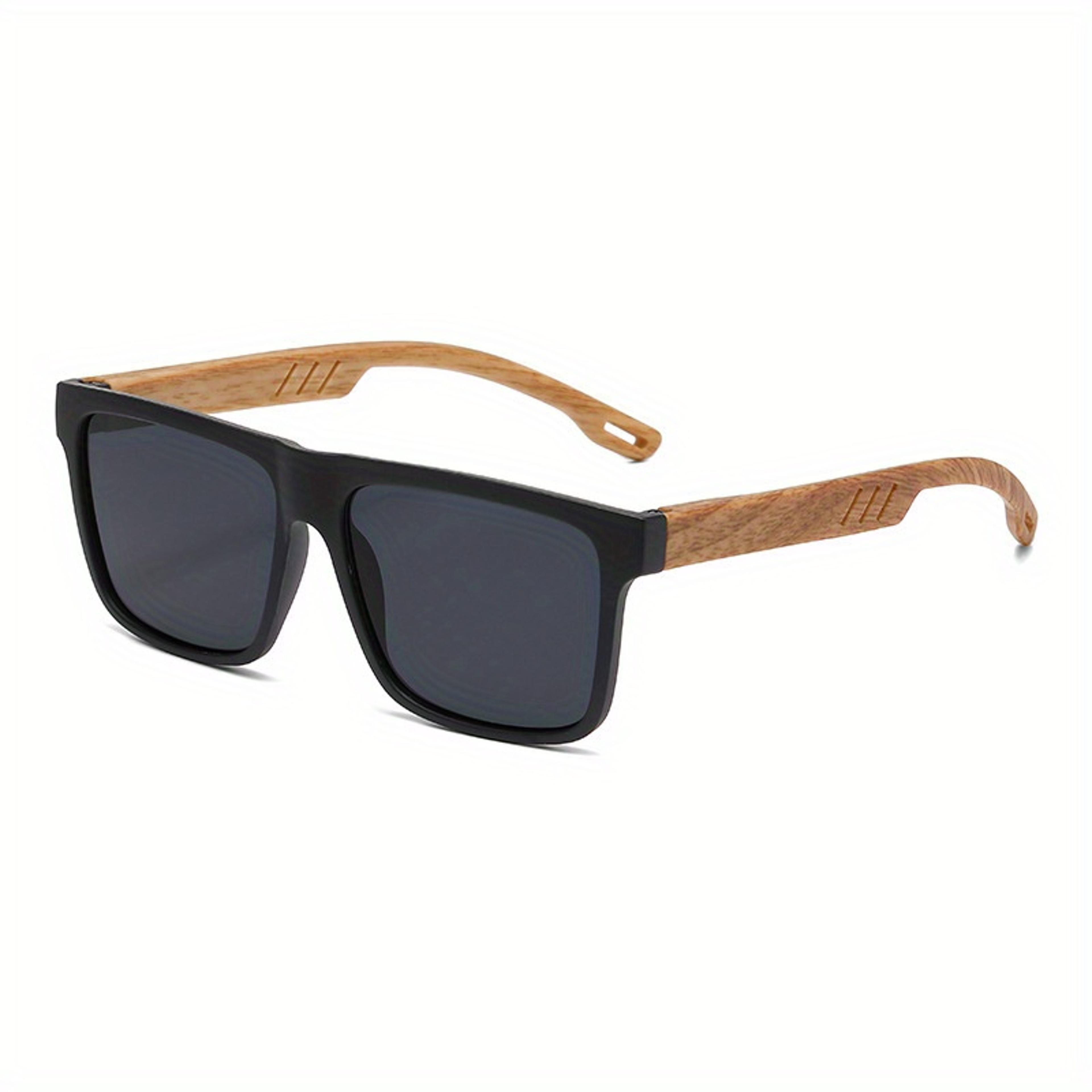 retro walnut polarized square sunglasses lightweight unisex driving eyewear