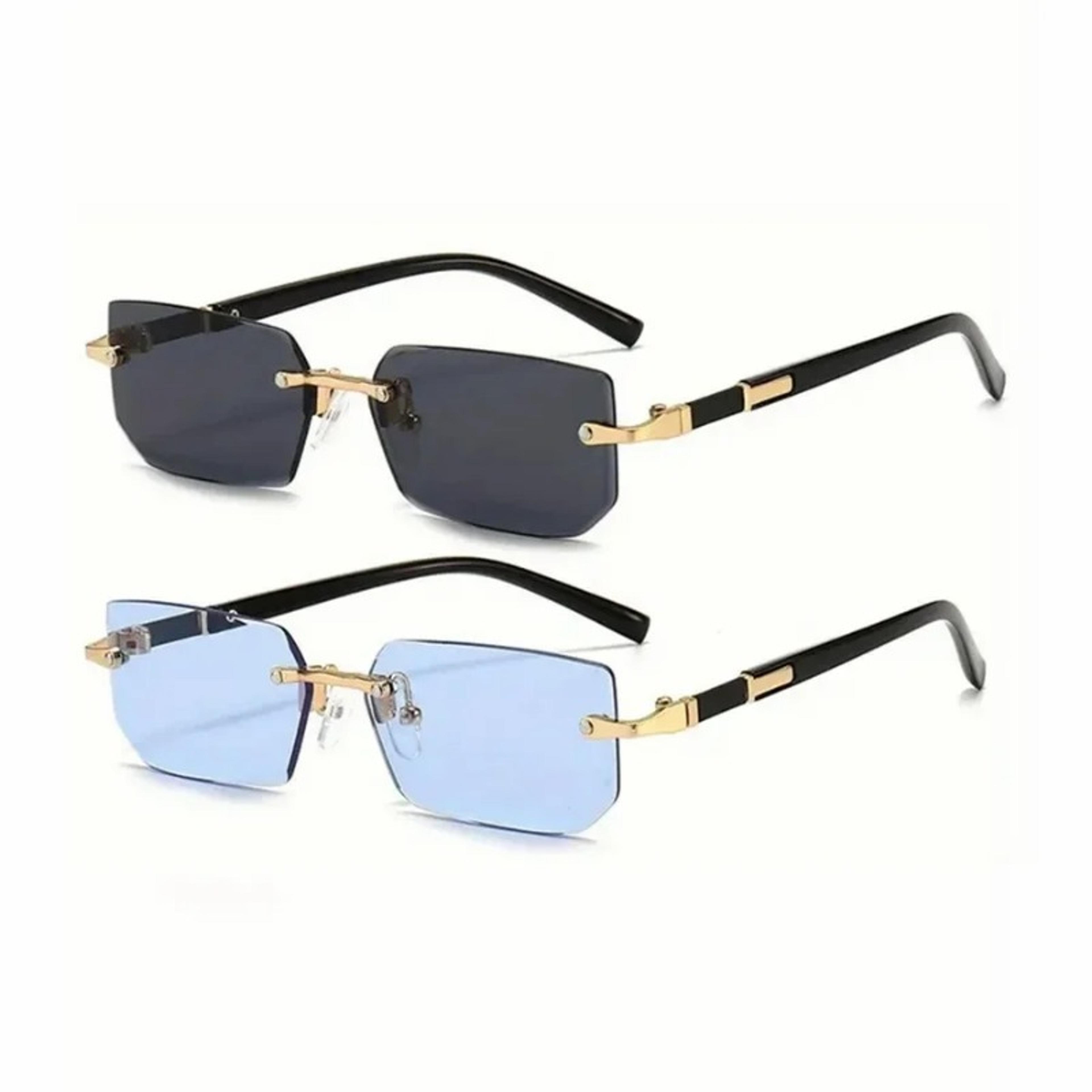 rimless rectangle sunglasses for women and men