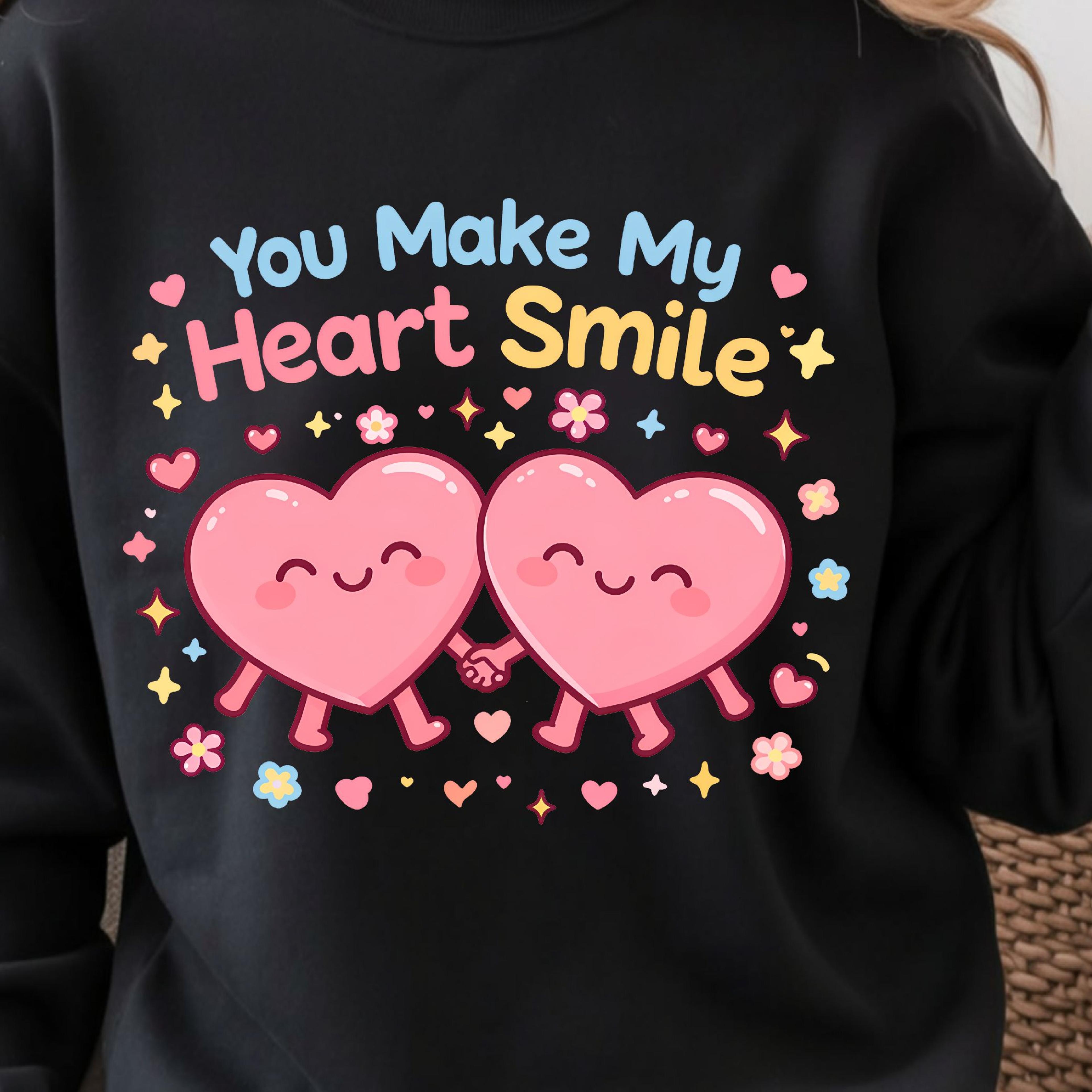 you make my heart smile shirt, cute love t-shirt, sweetheart tee