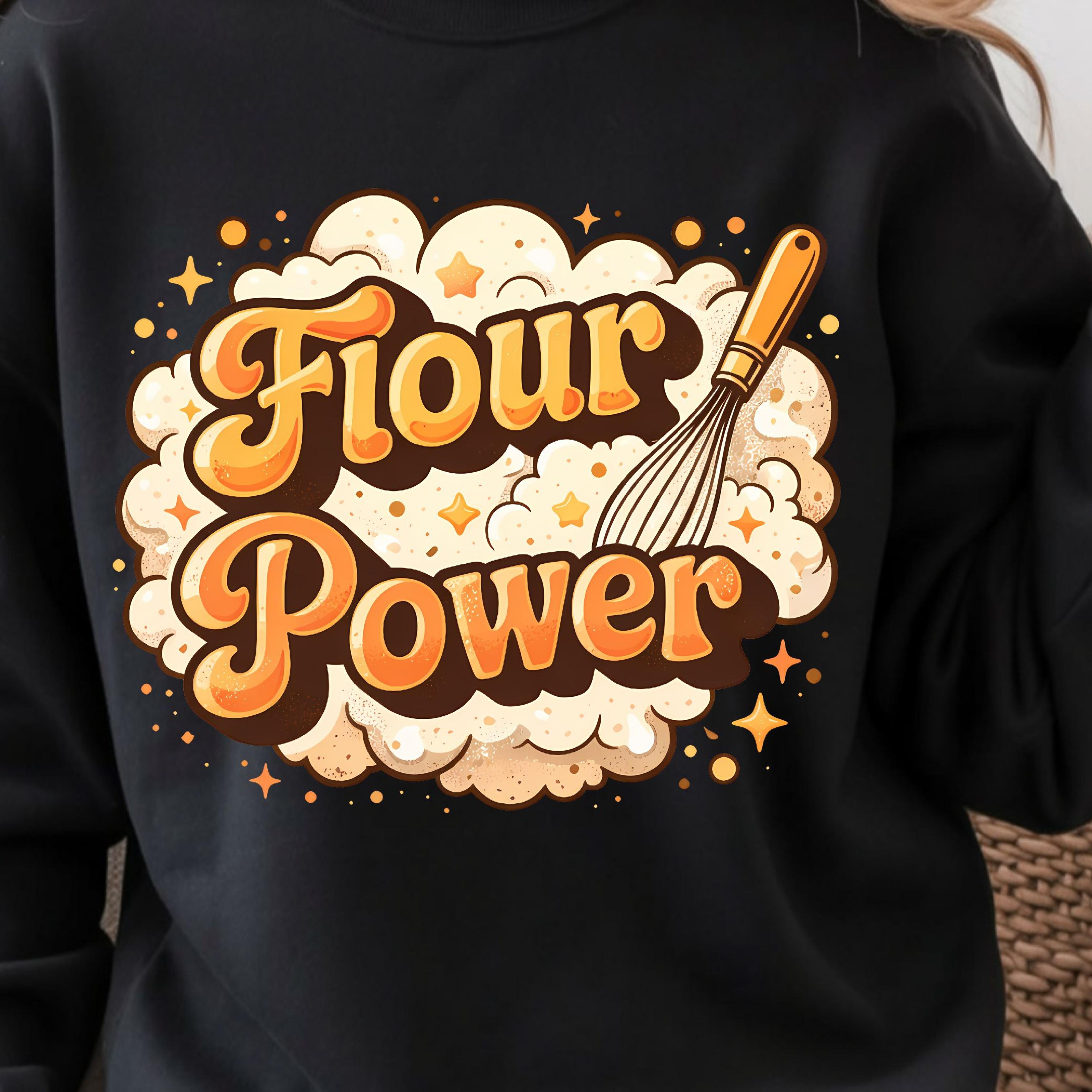 flour power shirt, funny baking t-shirt, baker's humor tee