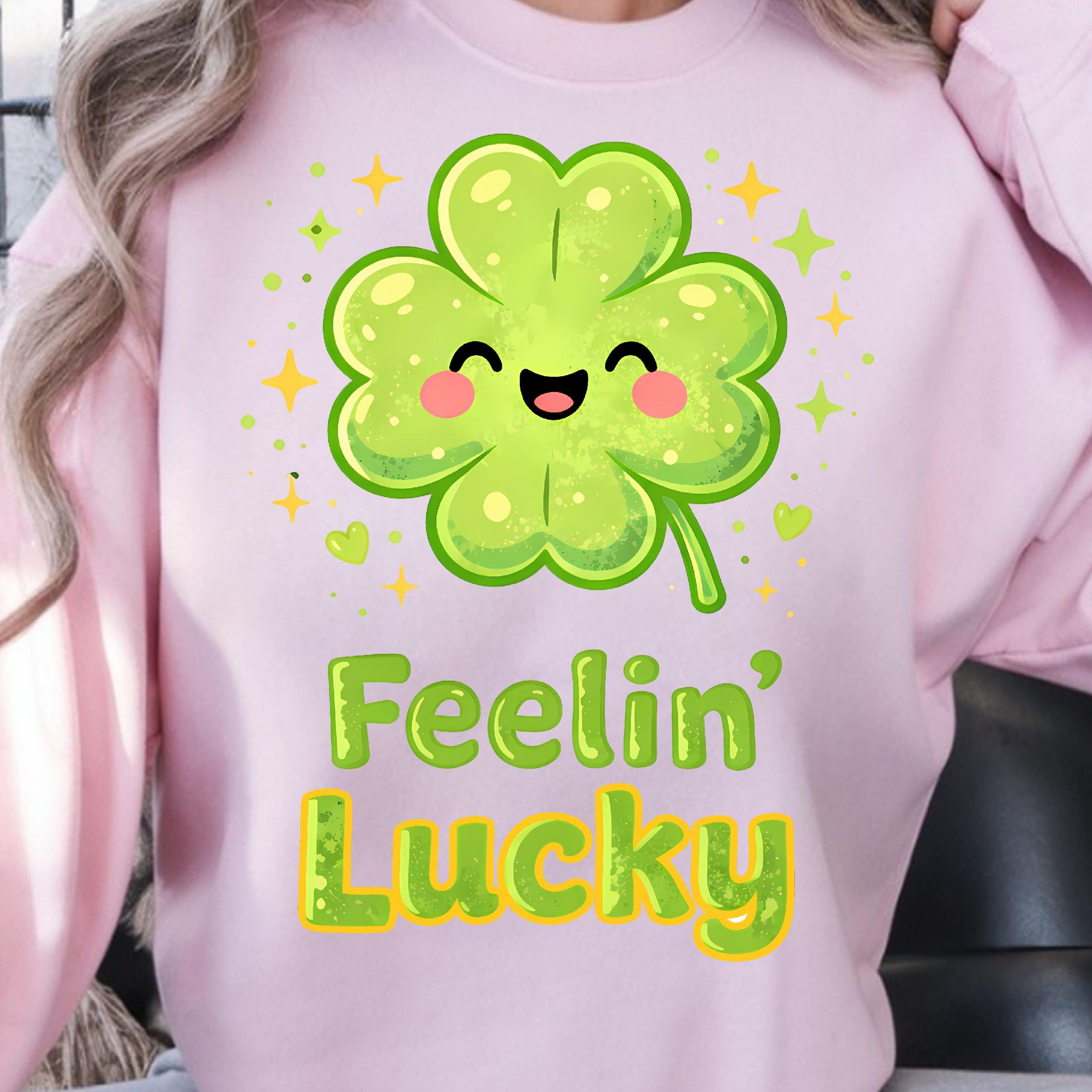feeelin' lucky white shirt, st. patrick's day t-shirt, lucky vibes tee