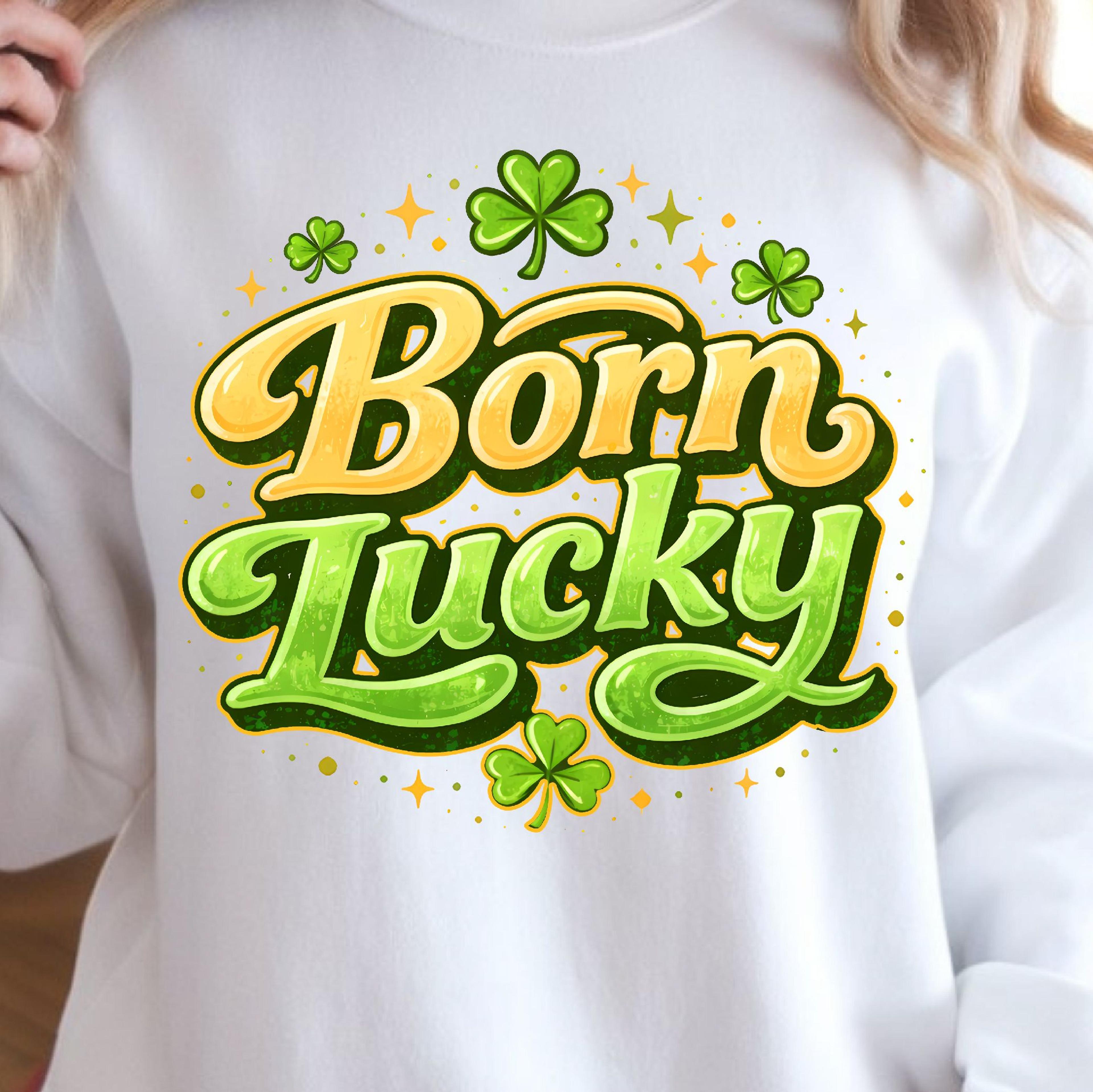 born lucky shirt, funny luck t-shirt, st. patrick's day tee