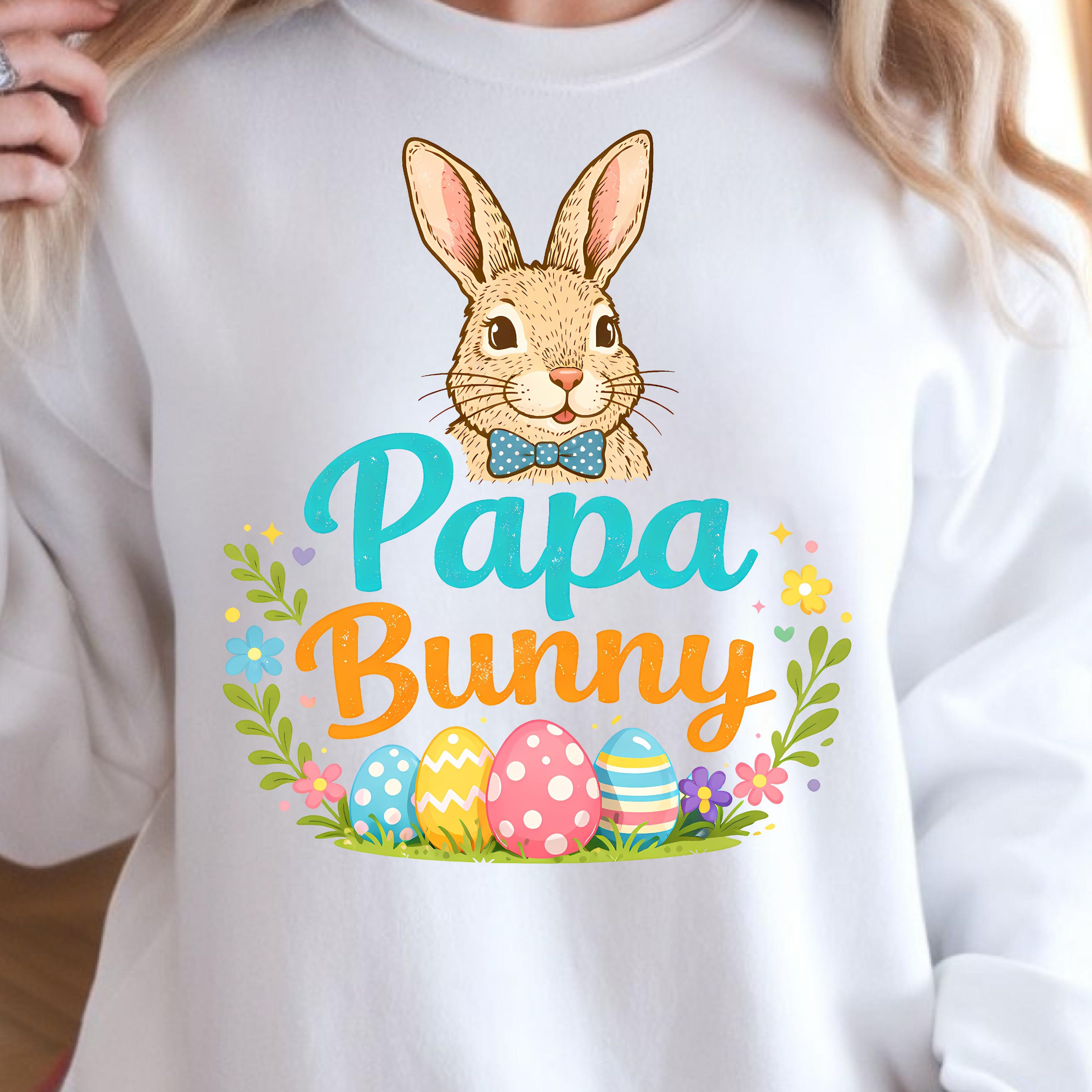 bunny papa easter shirt – gentle bunny dad tee with easter eggs spring graphic