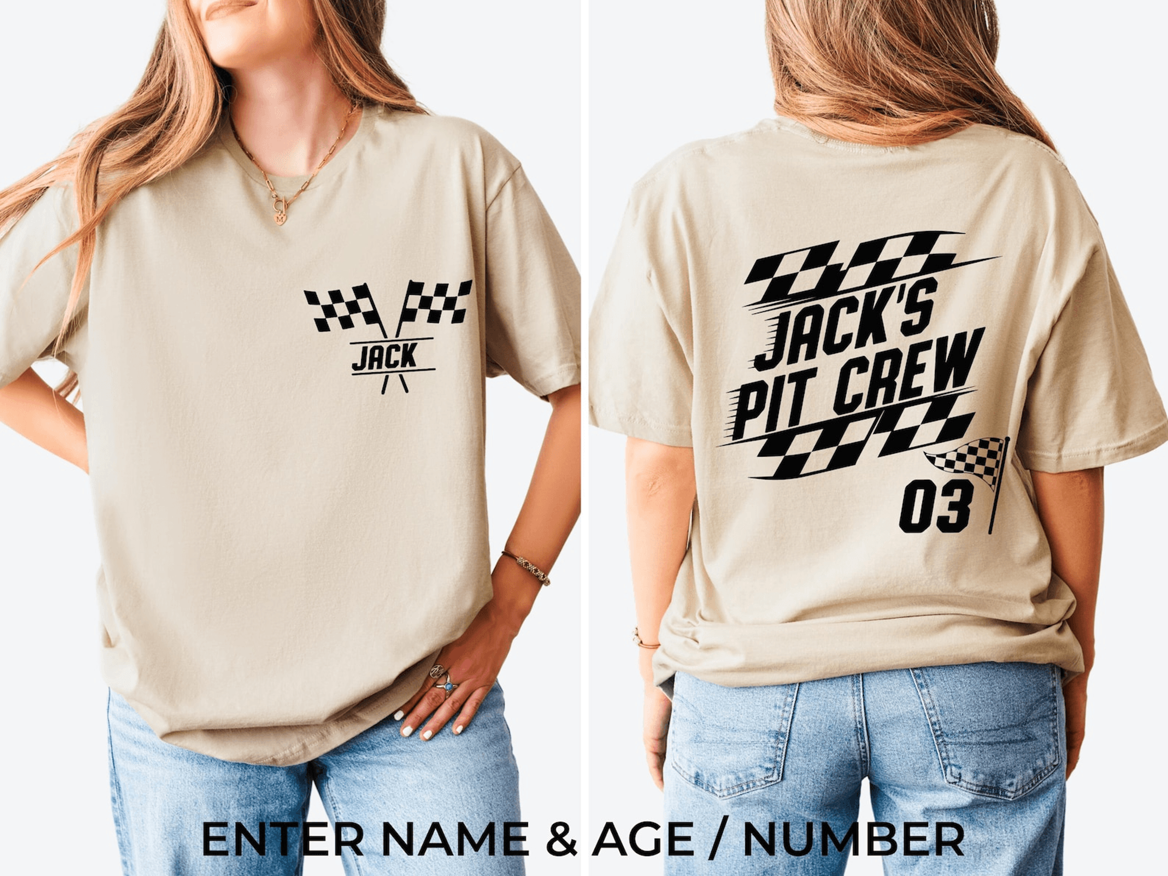 personalized racing shirt – custom pit crew & family tee