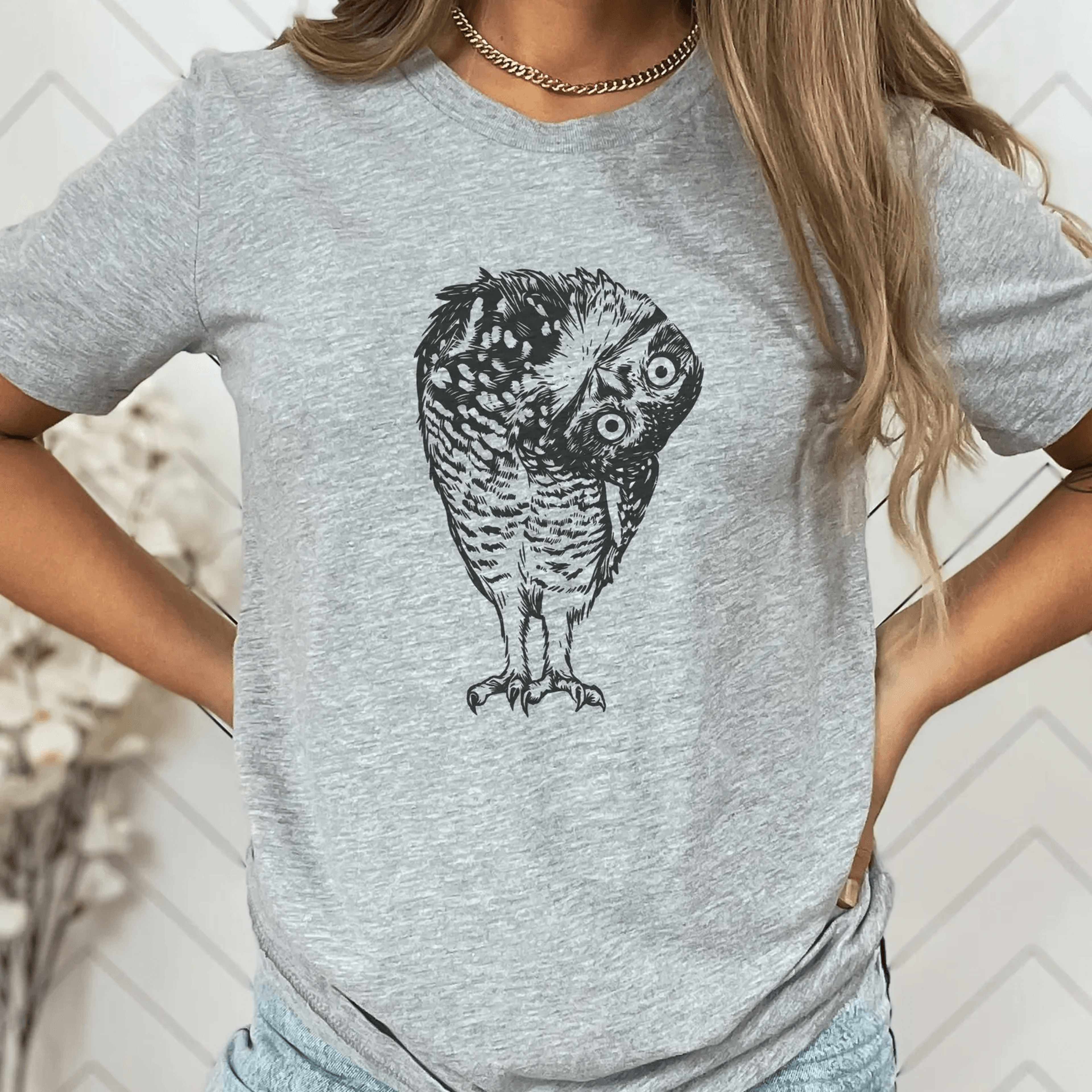 linocut owl shirt – dark academia comfort colors tee